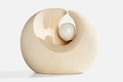 French Designer, Table Lamp, Sandstone, France, 1970s