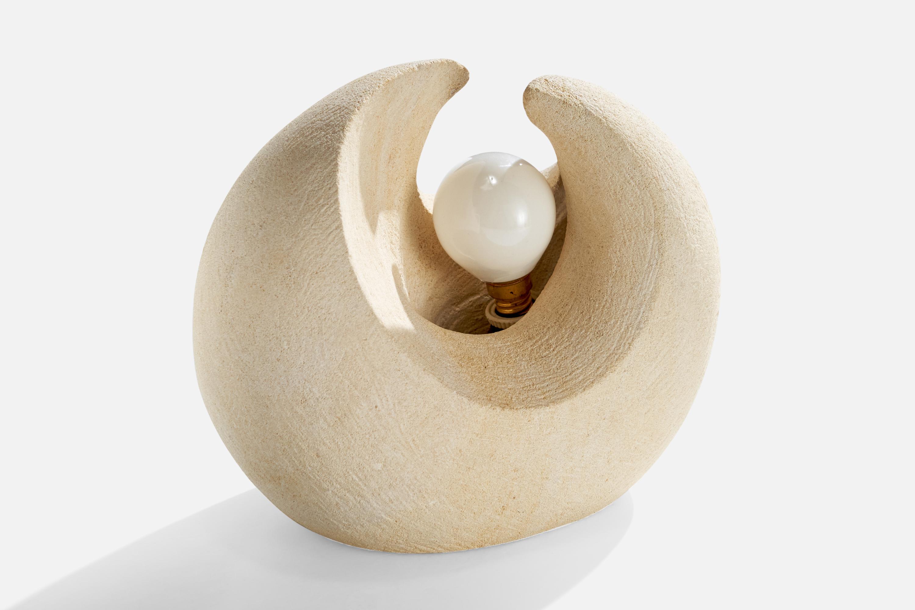 Designer français, lampe de table, grès, France, 1970 Bon état - En vente à High Point, NC