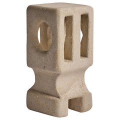 French Designer, Table Lamp, Sandstone, France, 1970s