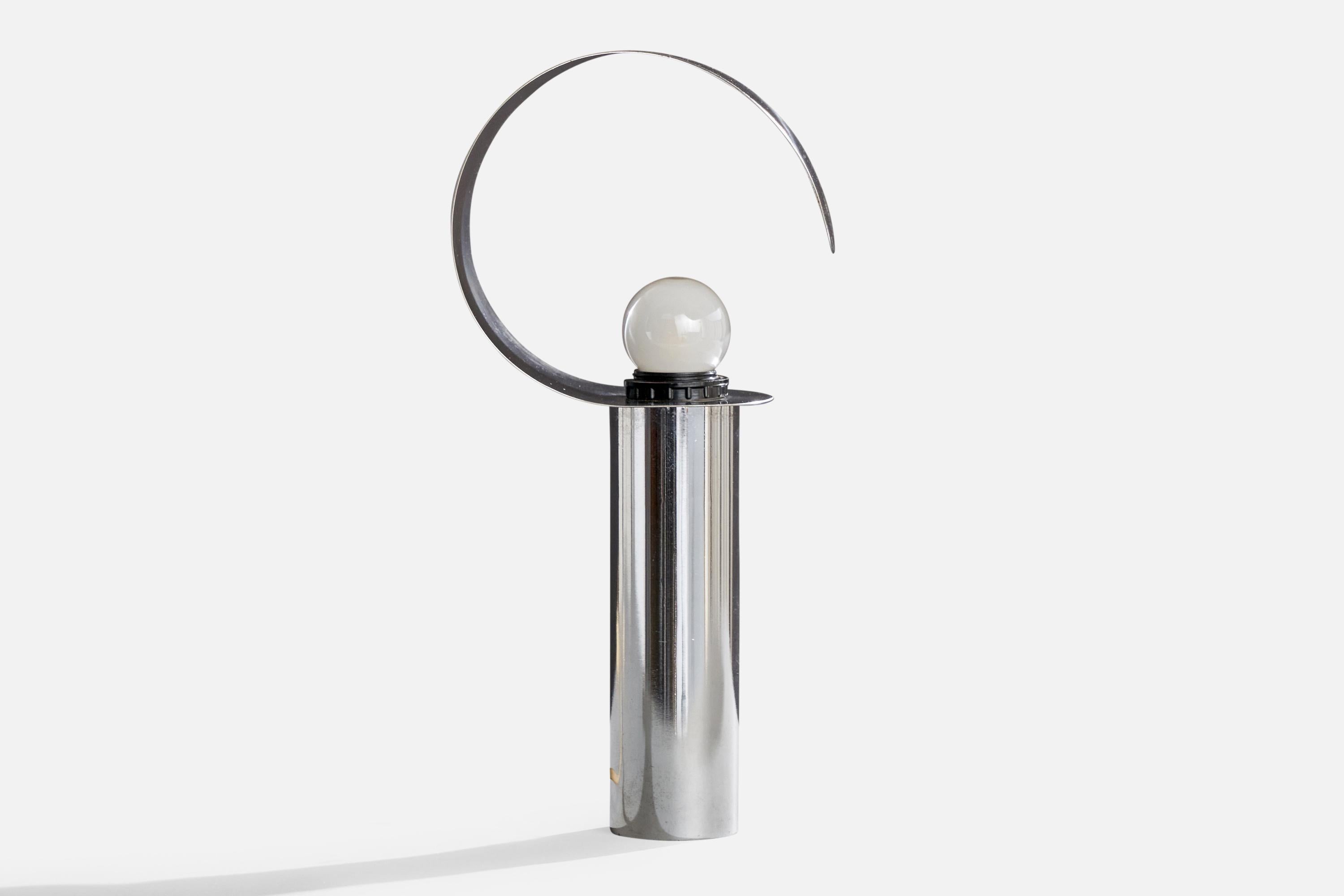 Late 20th Century French Designer, Table Lamp, Steel, France, 1970s
