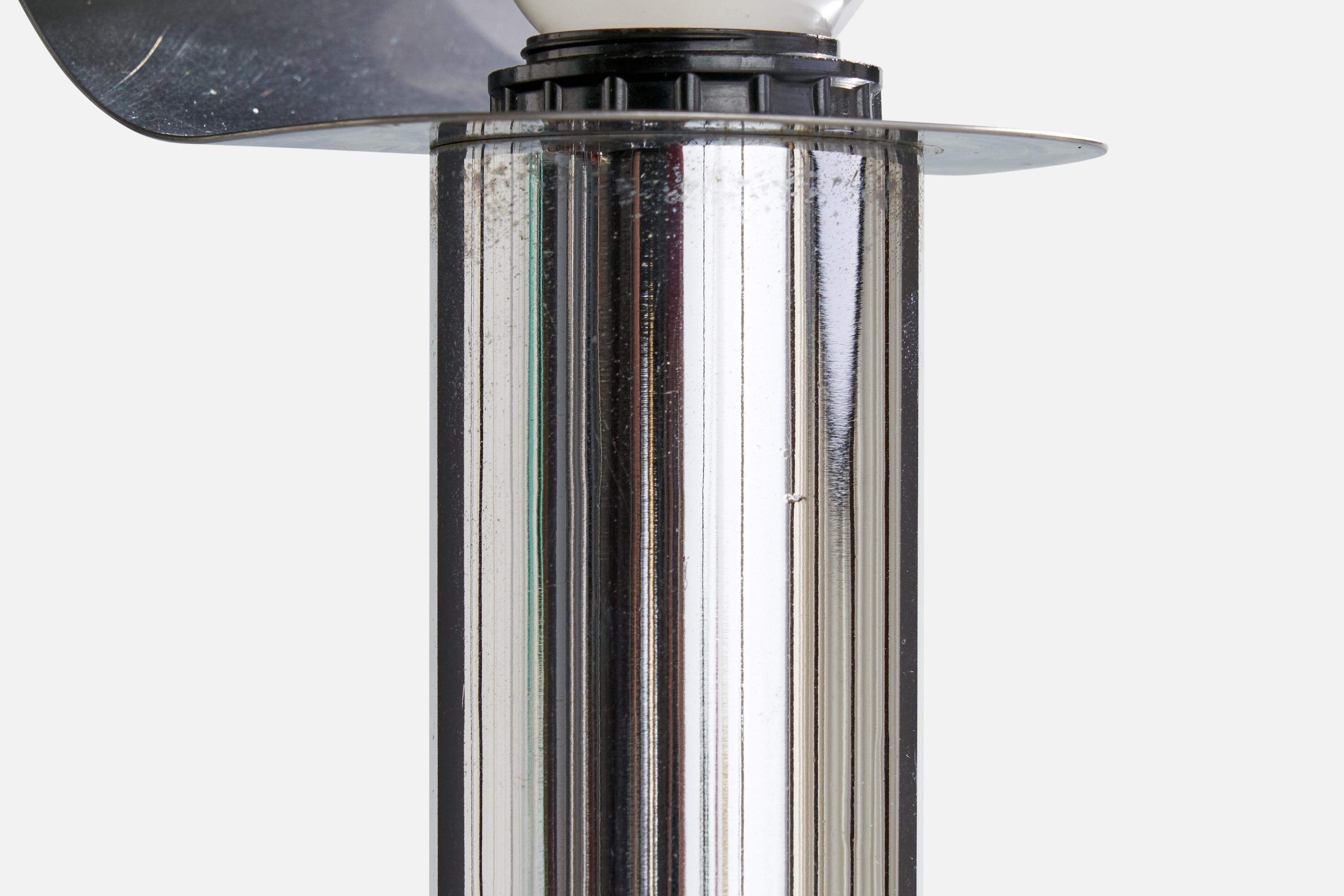 French Designer, Table Lamp, Steel, France, 1970s 5