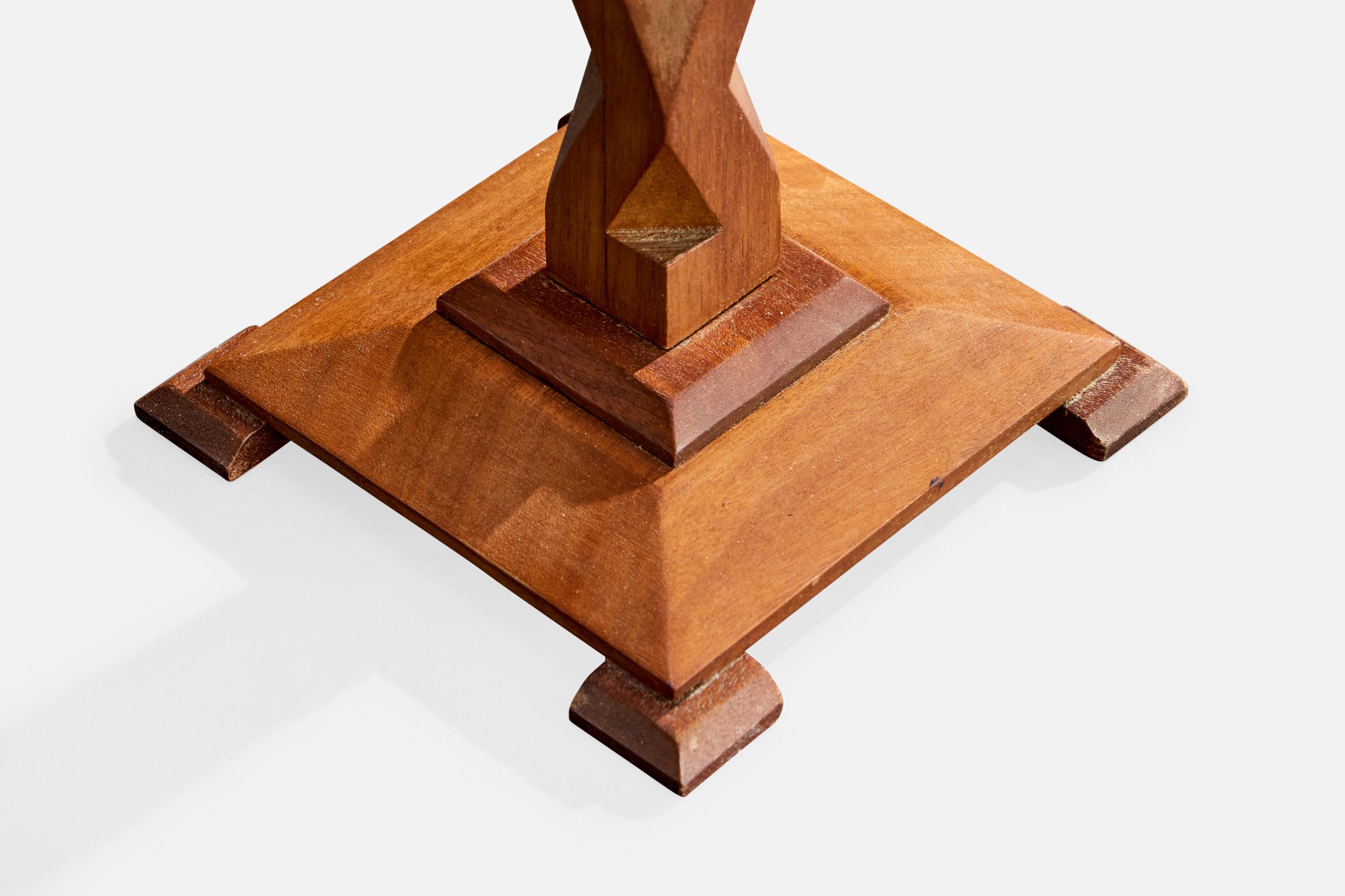 Diseñador francés, Lámpara de mesa, Madera, Latón, Francia, Años 50 mediados del siglo XX en venta