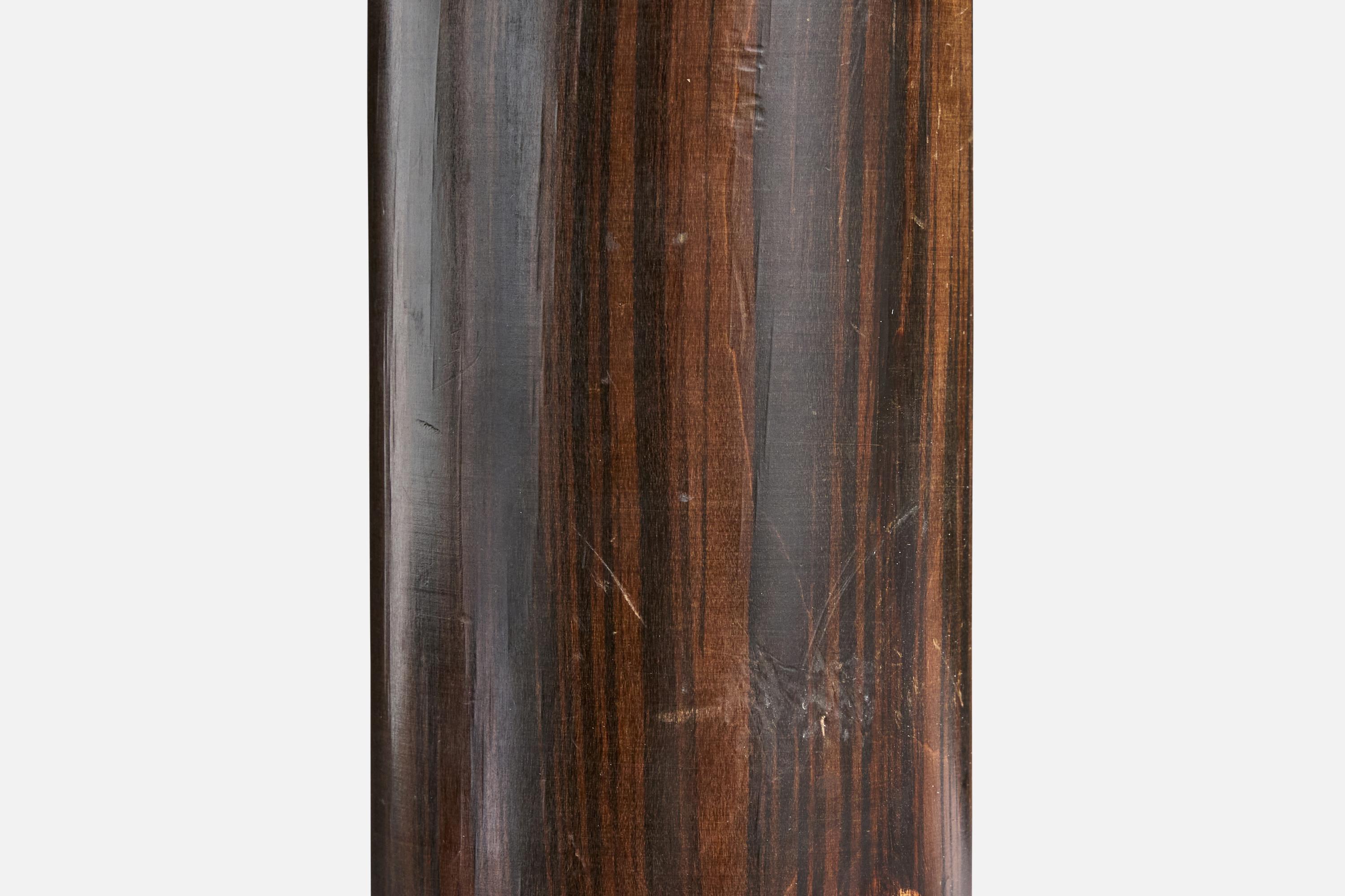 Milieu du XXe siècle Designer français, lampe de table, Wood, cuivre, France, années 1930 en vente