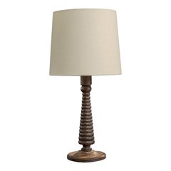 French Designer, Table Lamp, Wood, France, 1950s