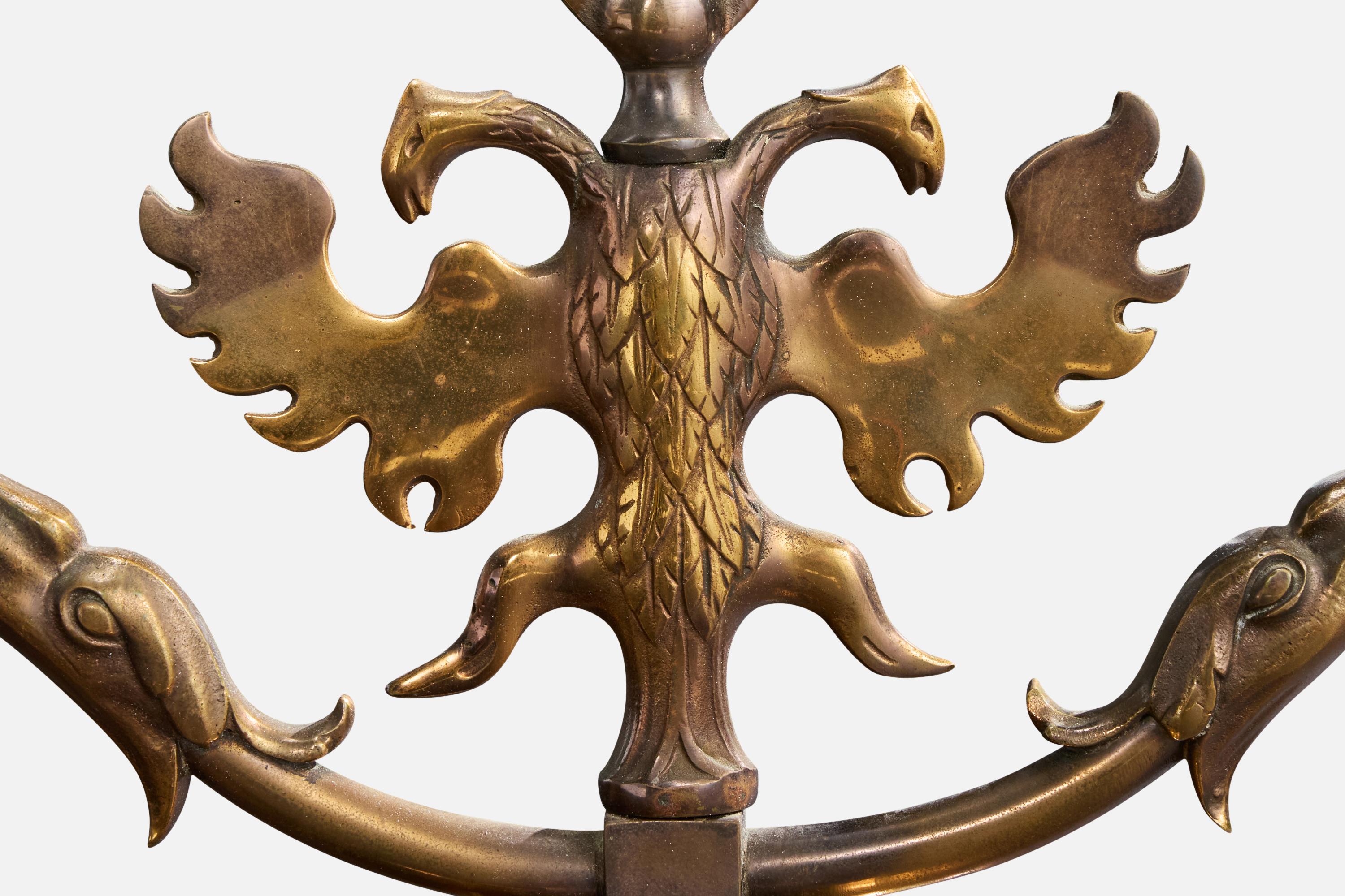 Designer français, lampes de table, laiton, verre, France, années 1950 en vente 3