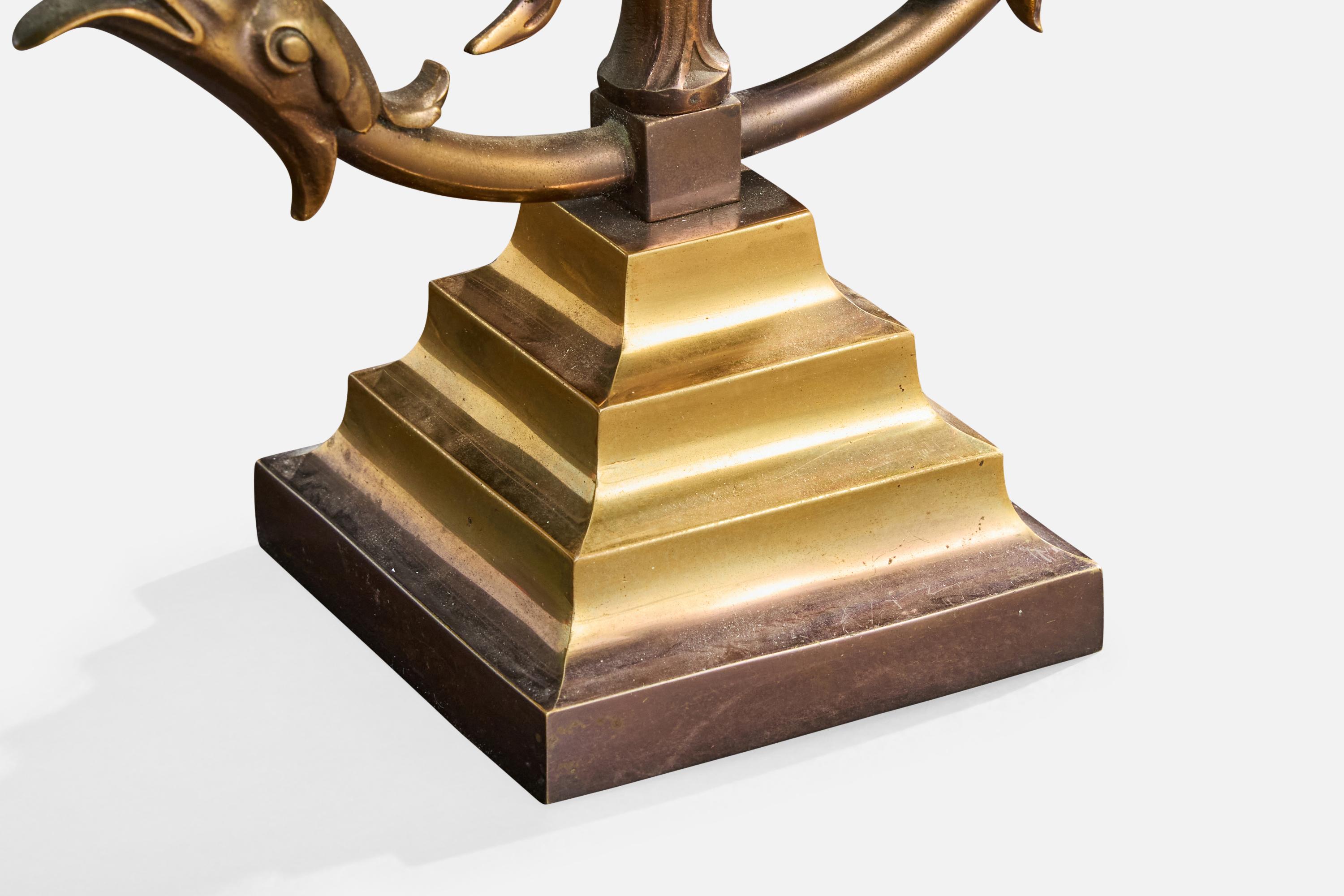 Designer français, lampes de table, laiton, verre, France, années 1950 en vente 5