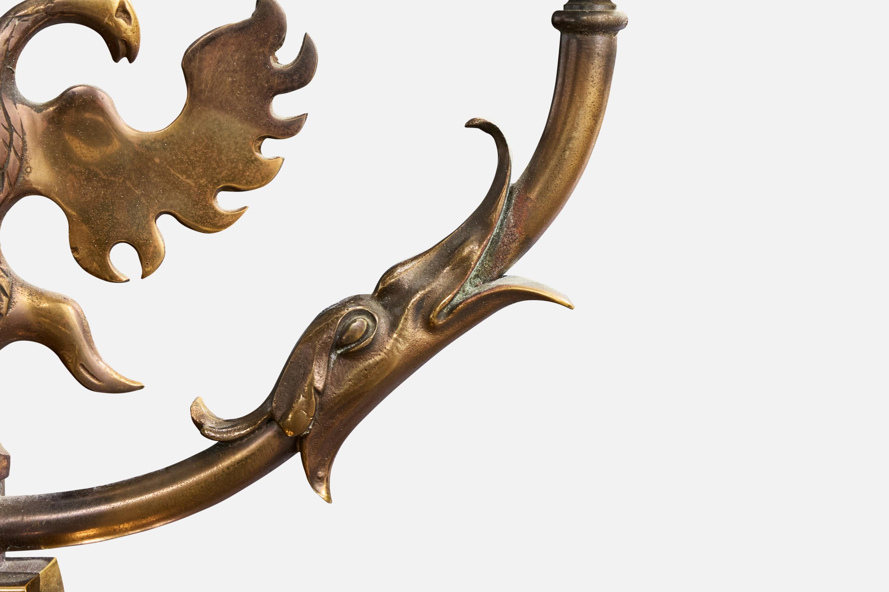 Designer français, lampes de table, laiton, verre, France, années 1950 en vente 1