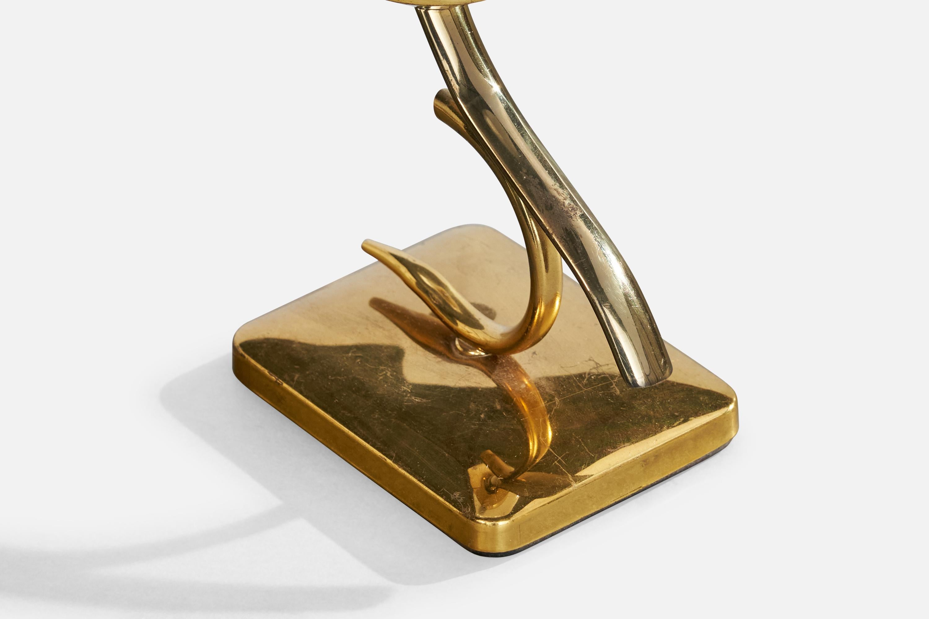 Französische Designerin, Tischlampen, Messing, Glas, Frankreich, 1950er Jahre im Angebot 5