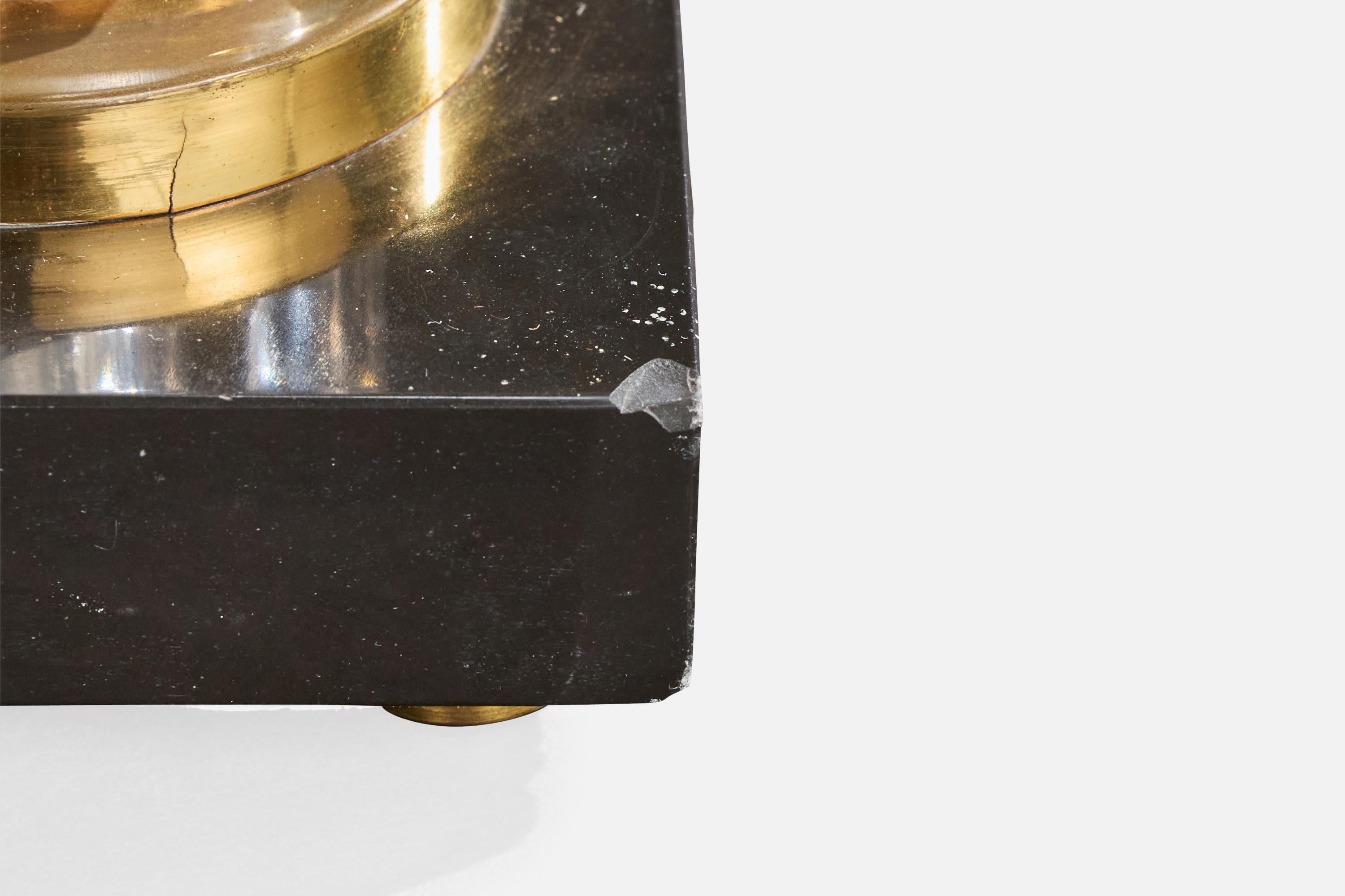 Lampade da tavolo di design francese, ottone, marmo, acrilico, tessuto, Francia, anni '50 in vendita 4