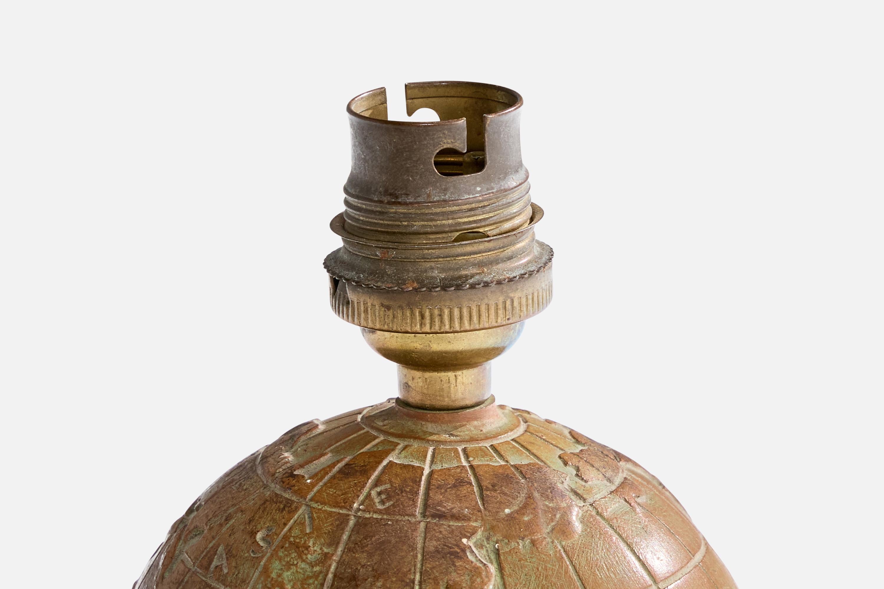 Metà XX secolo Designer francese, lampade da tavolo, bronzo, Francia, anni '40 in vendita