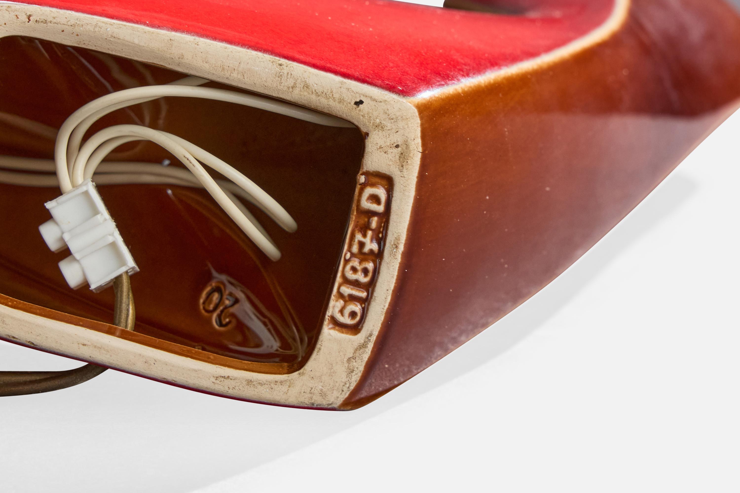 Mid-Century Modern Designer français, lampes de table, céramique, laiton, tissu, France, années 1960 en vente