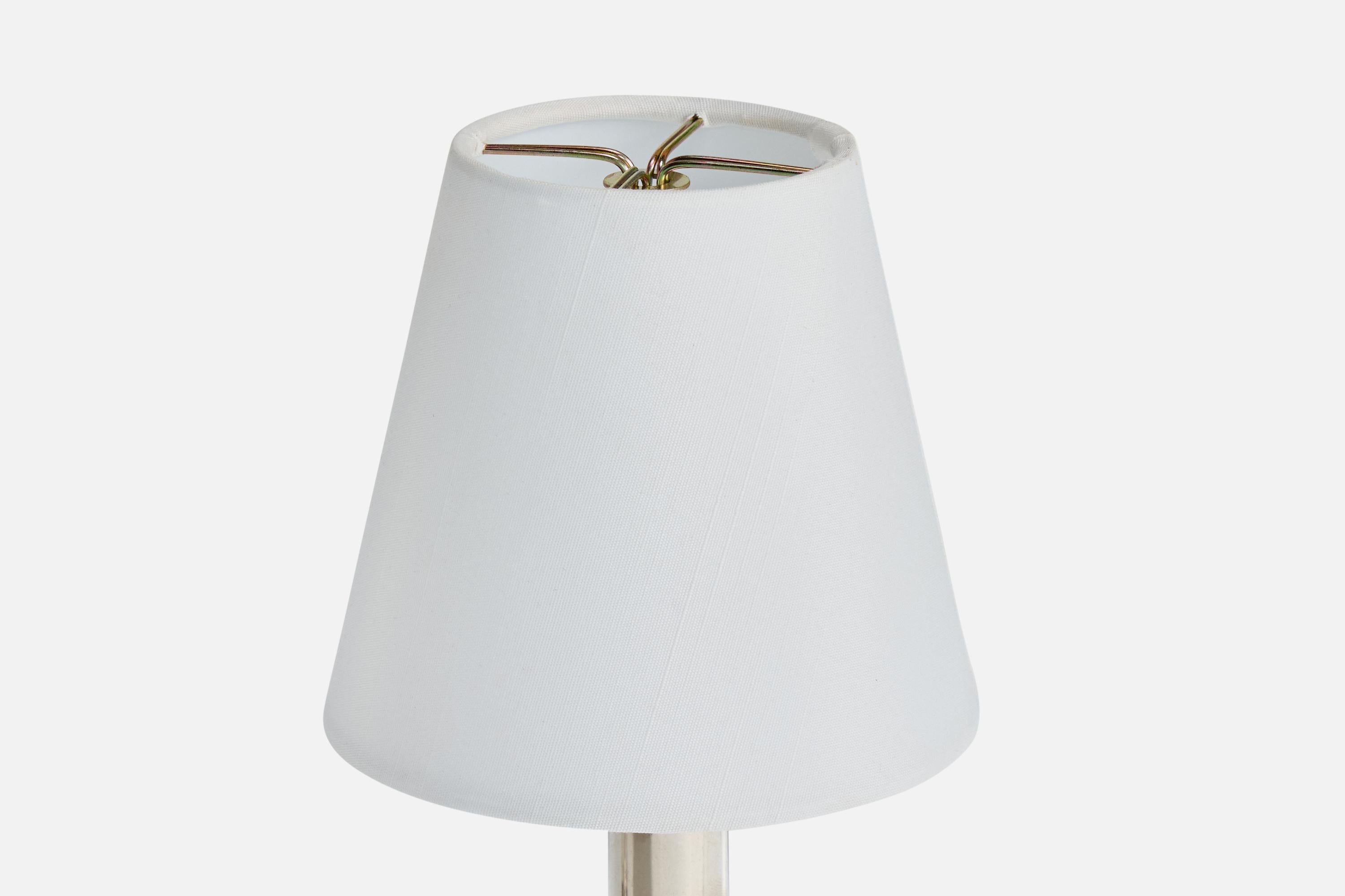 Lampade da tavolo di design francese, cromo, acrilico, tessuto, Francia, anni '50 In condizioni buone in vendita a High Point, NC