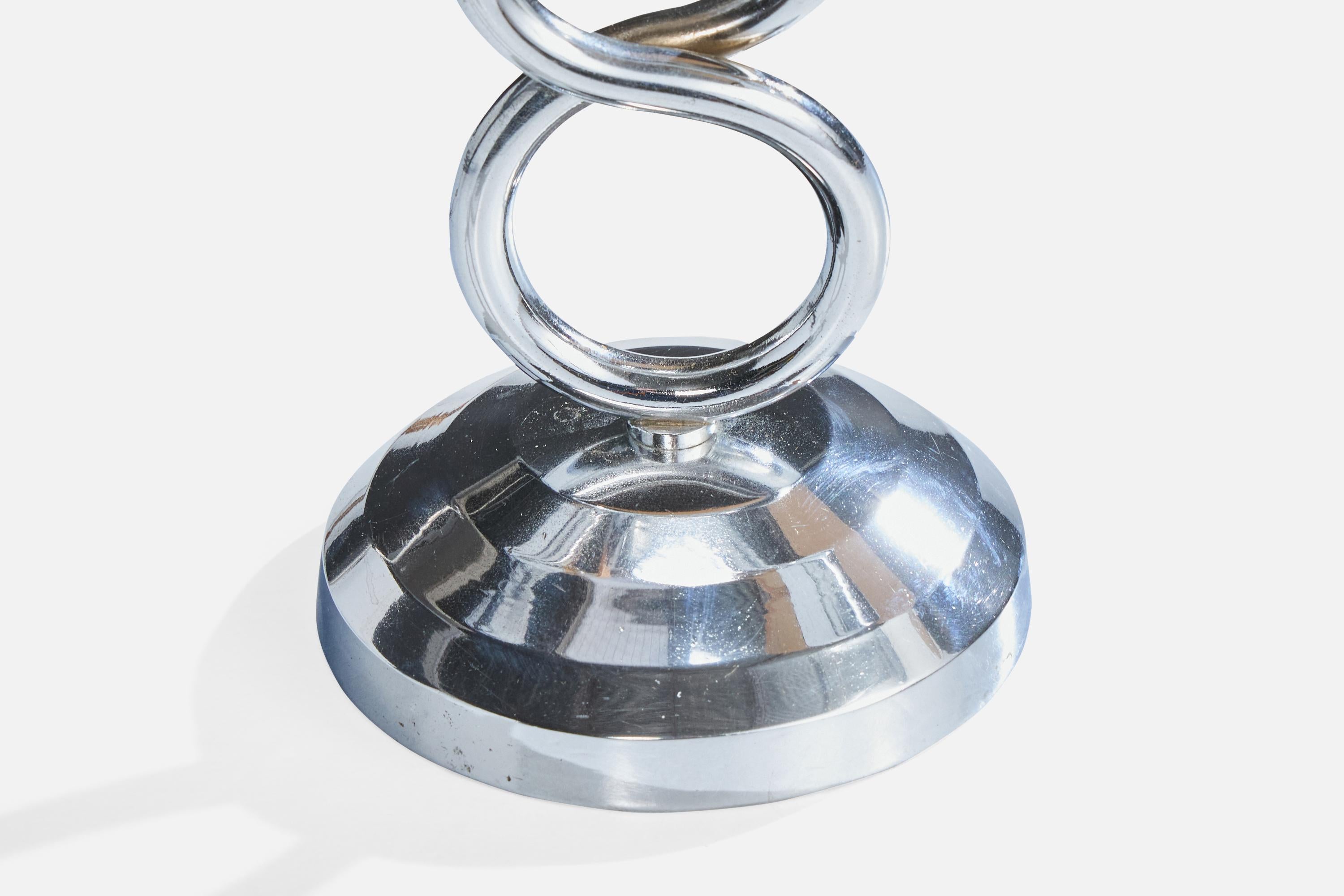 Lampade da tavolo di design francese, cromo, bachelite, pergamena, Francia, anni '40 in vendita 1