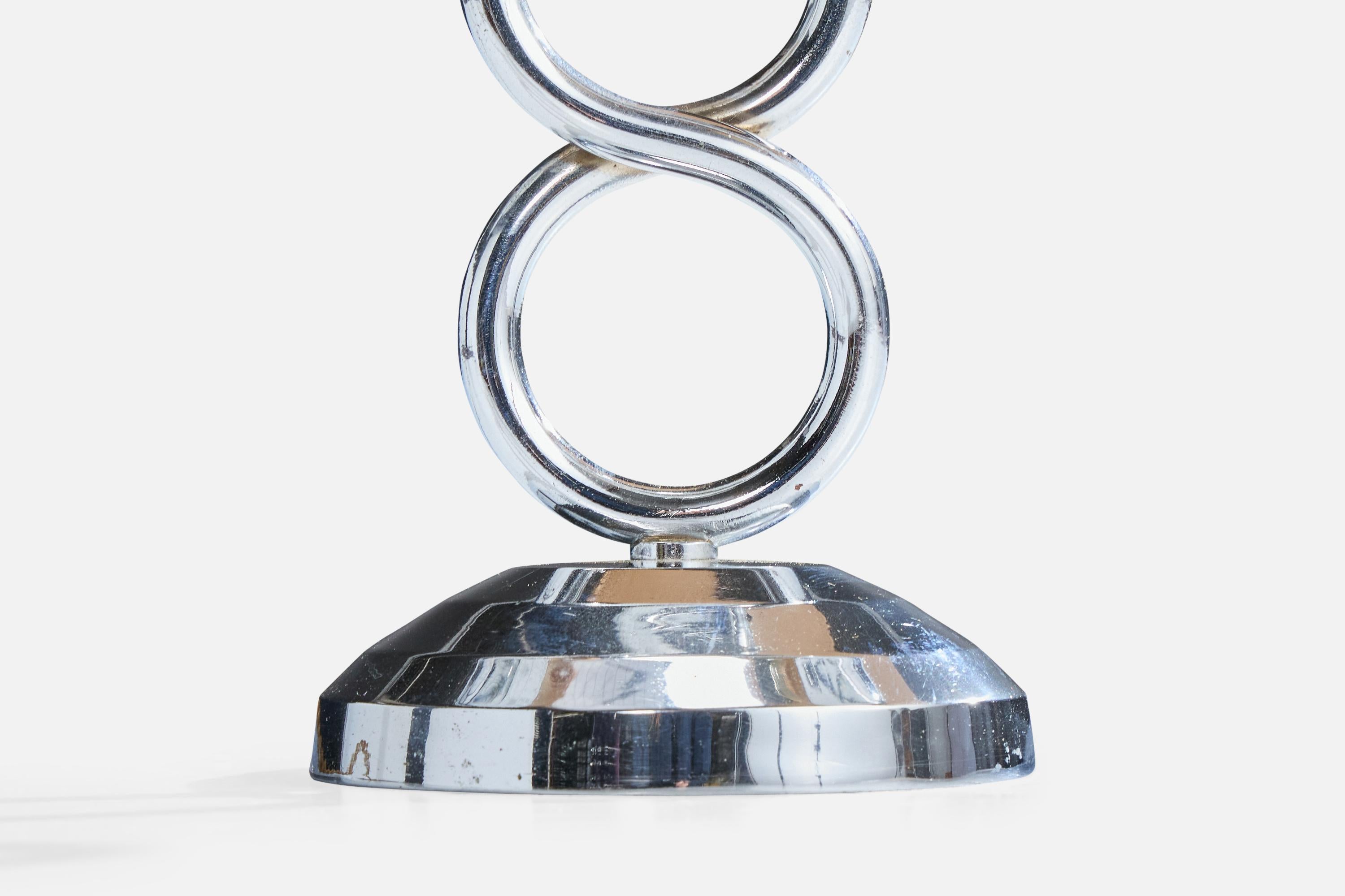 Lampade da tavolo di design francese, cromo, bachelite, pergamena, Francia, anni '40 in vendita 2