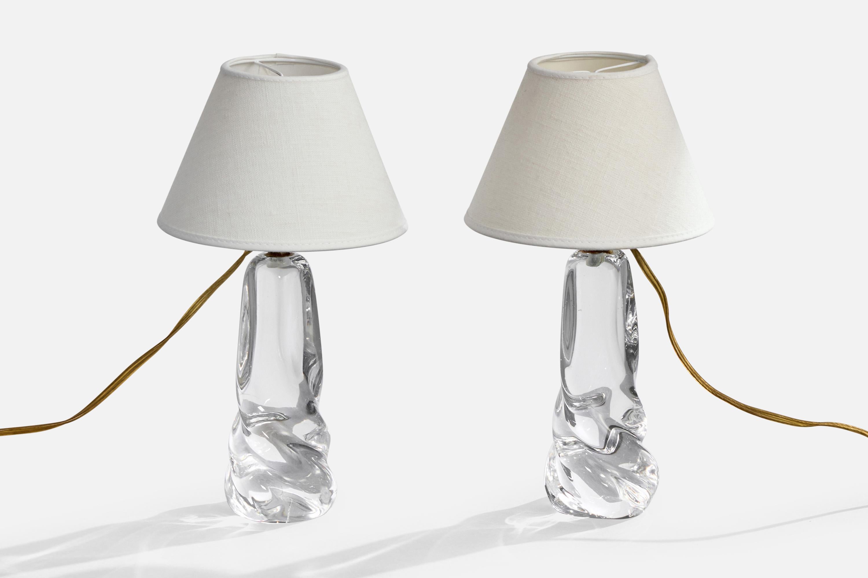 Diseñador francés, Lámparas de mesa, Cristal, Latón, Francia, Años 40 Francés