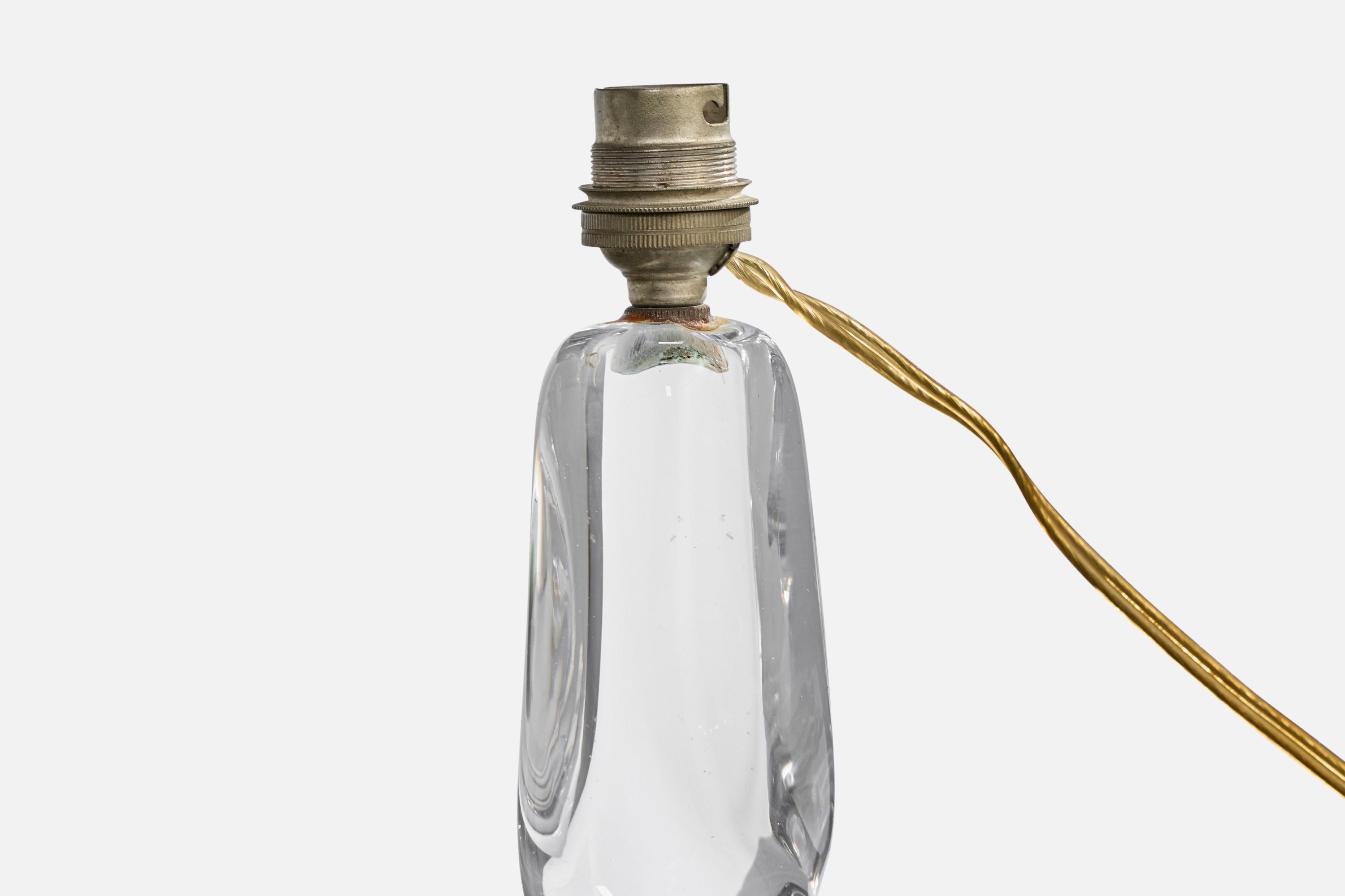 Diseñador francés, Lámparas de mesa, Cristal, Latón, Francia, Años 40 1
