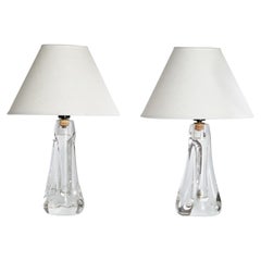 French Designer, Table Lamps, Glass, France, 1950s French Designer, Table Lamps, Glass, France, 1950s