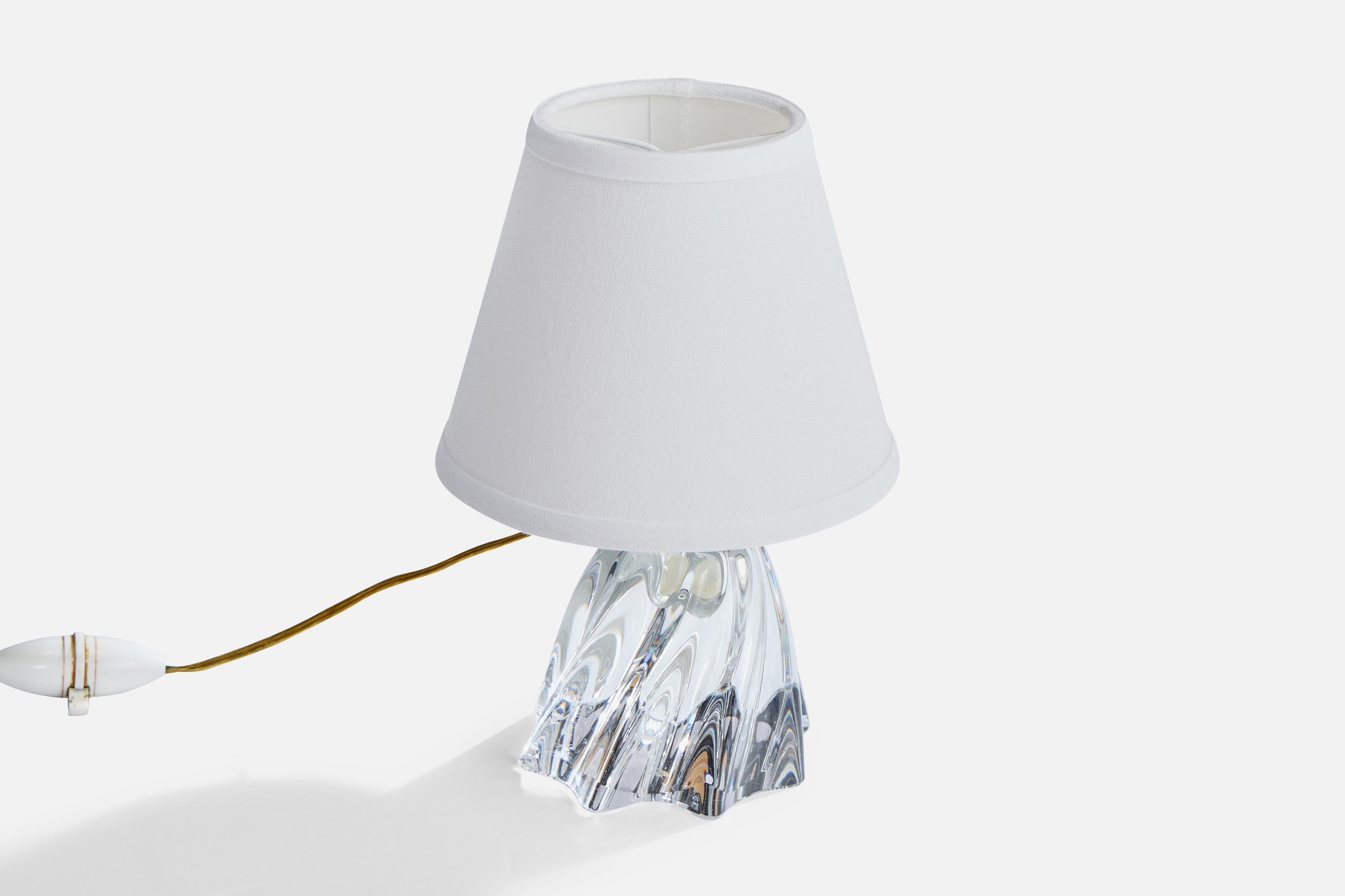 Français Designer français, lampes de table, verre, métal, tissu, France, années 1950 en vente
