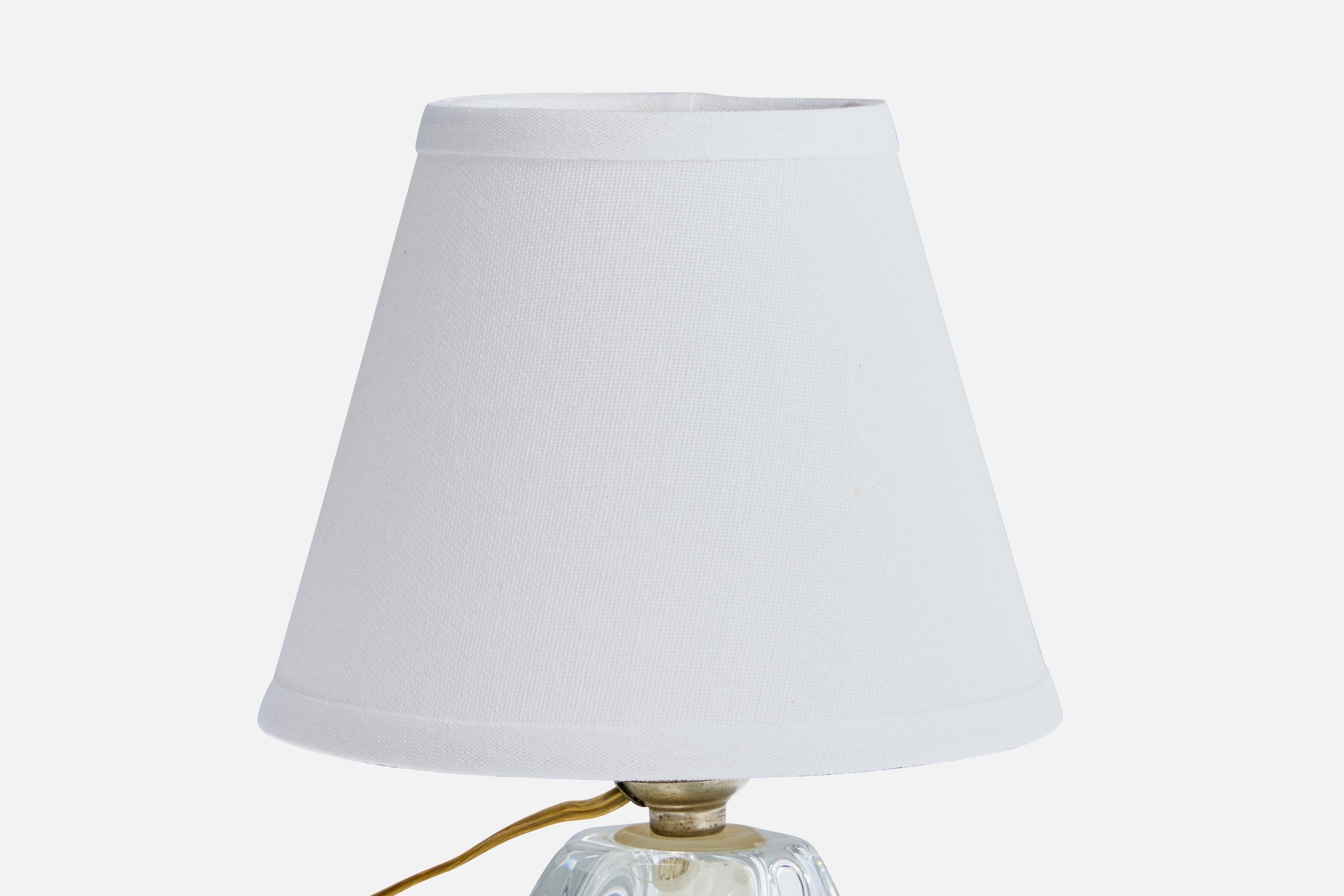 Designer français, lampes de table, verre, métal, tissu, France, années 1950 Bon état - En vente à High Point, NC