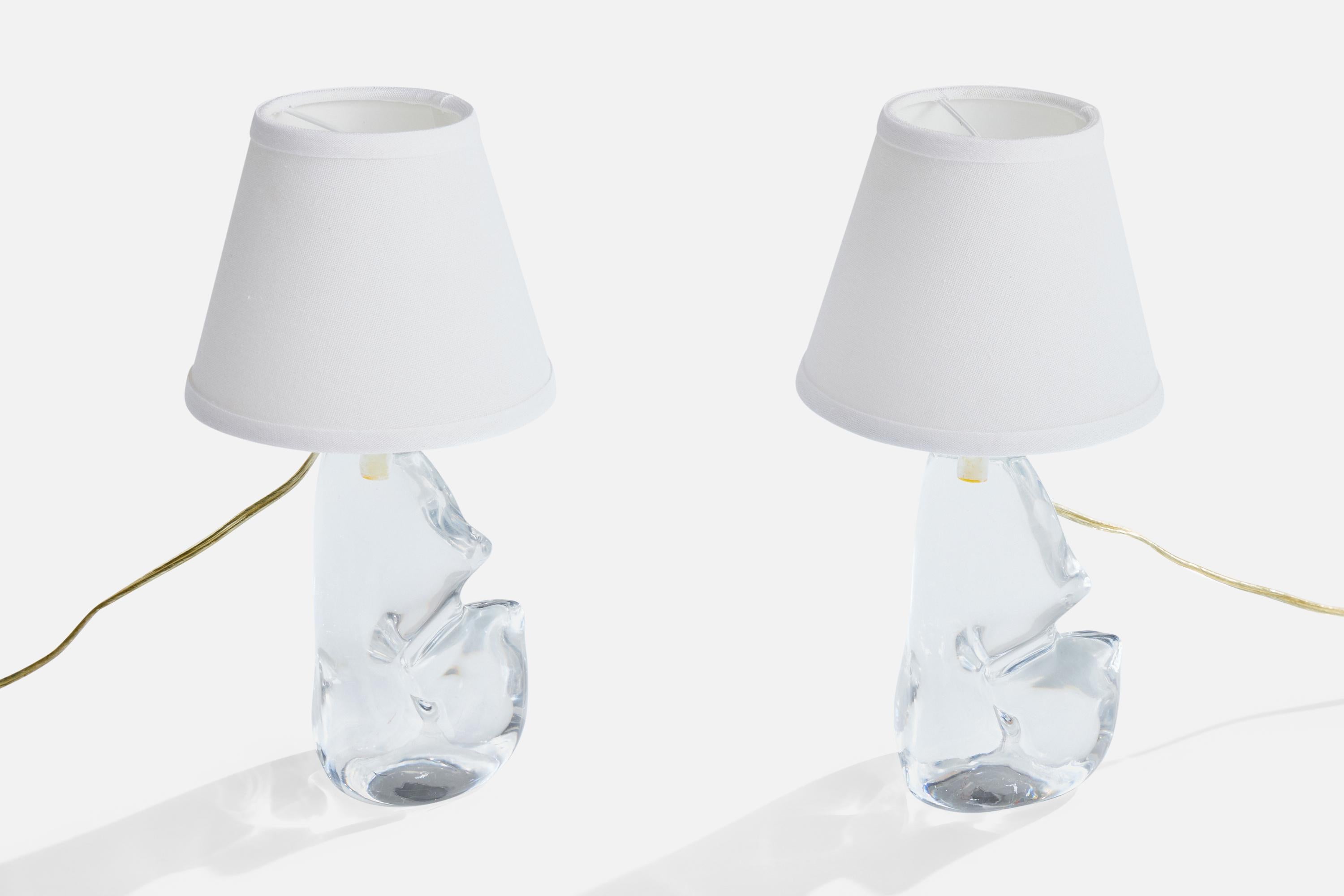 Metà XX secolo Designer francese, Lampade da tavolo, vetro, metallo, Francia, anni '50 in vendita