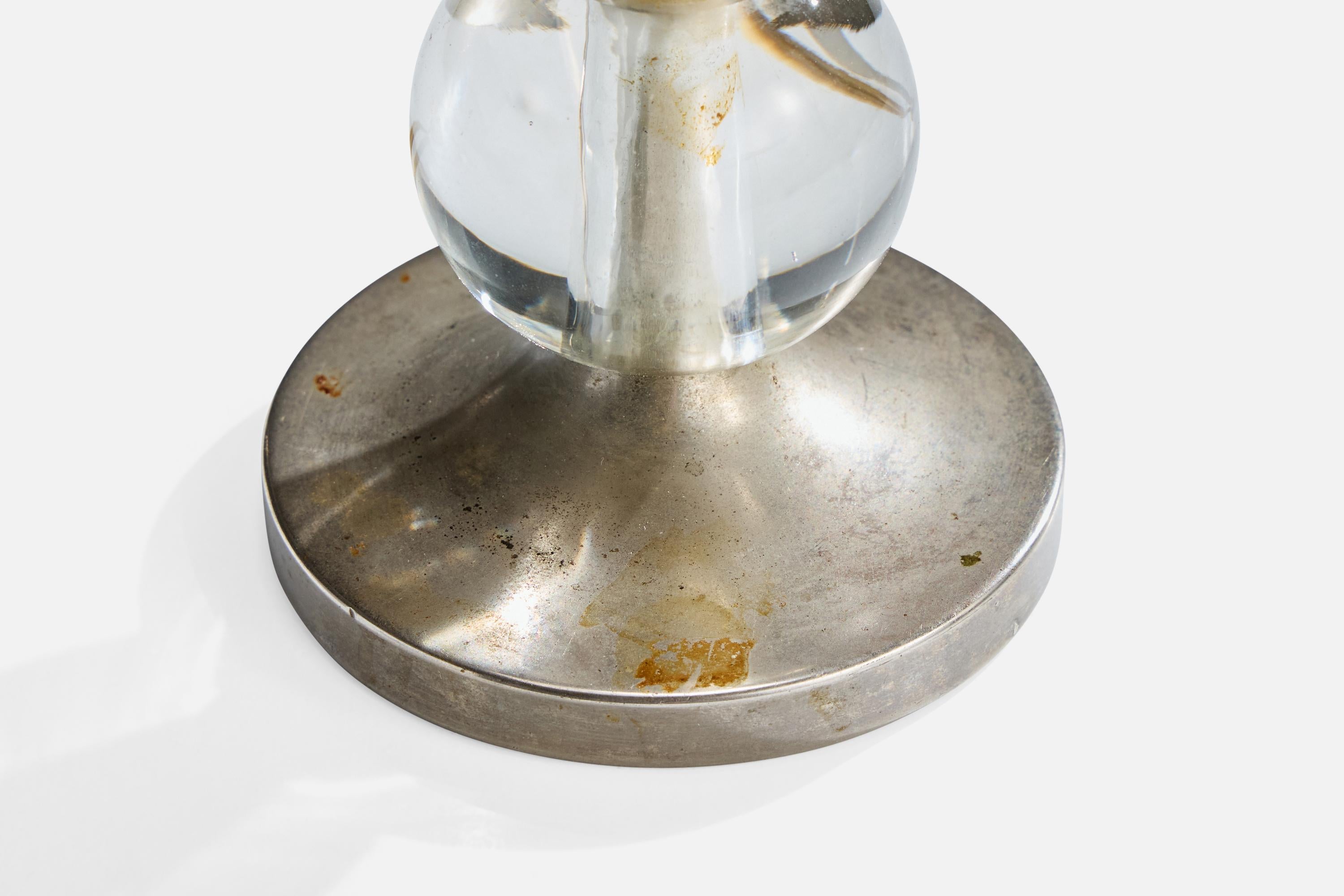 Designer français, lampes de table, métal, verre, France, années 1950 1