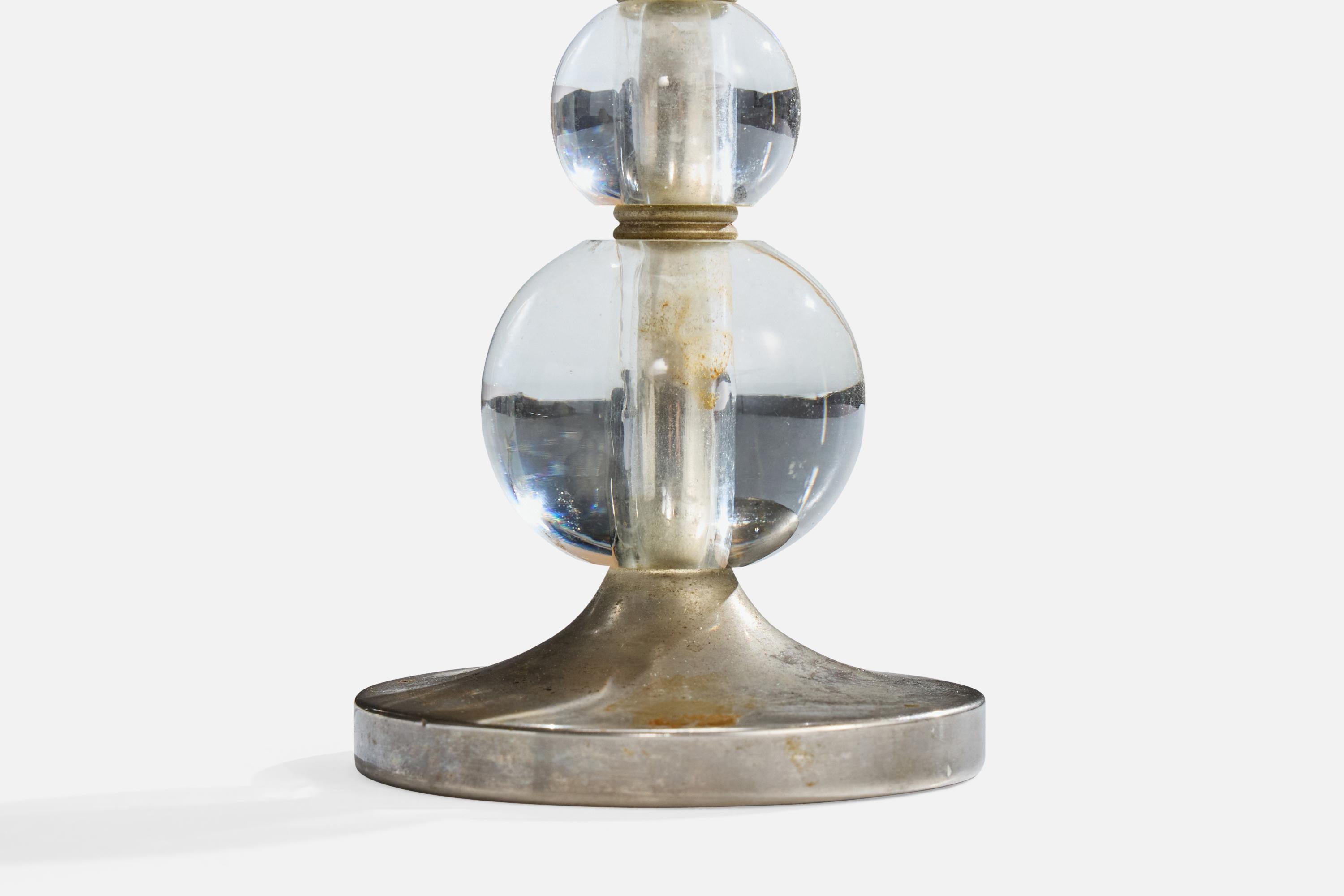 Designer français, lampes de table, métal, verre, France, années 1950 2