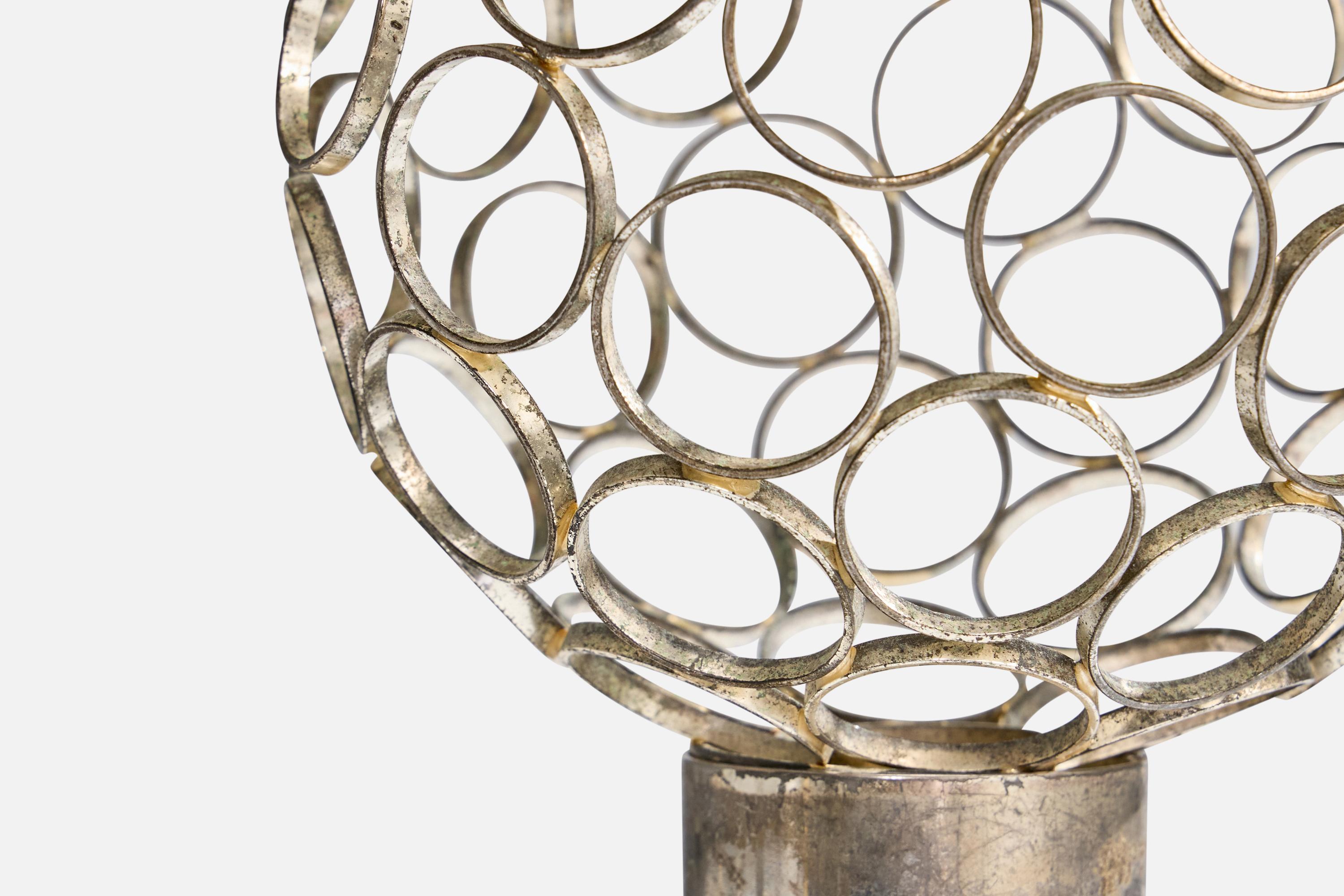 Acier Designer français, lampes de table, acier, France, années 1970 en vente