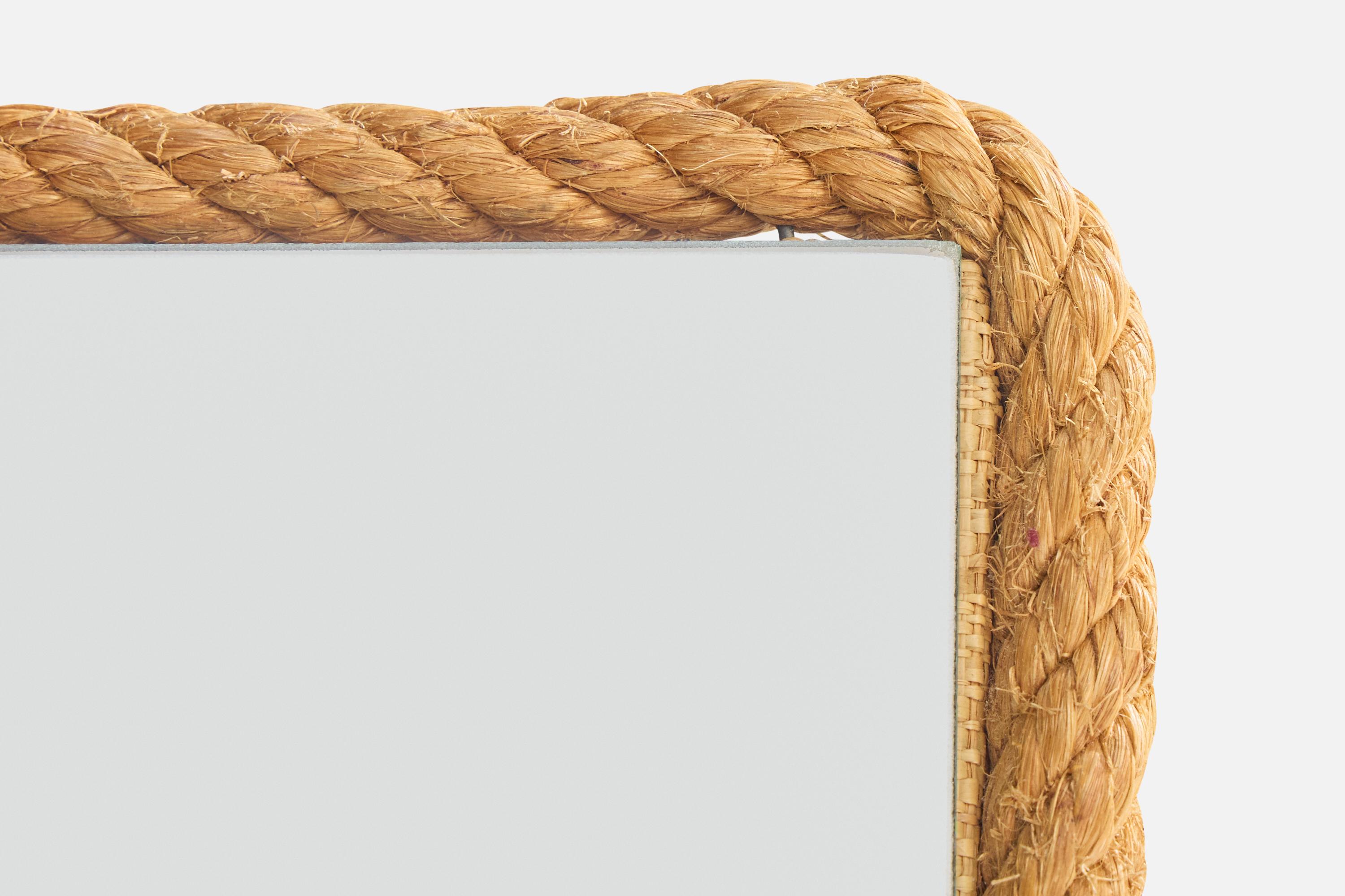 Milieu du XXe siècle Designer français, miroir de table, corde, France, années 1960 en vente