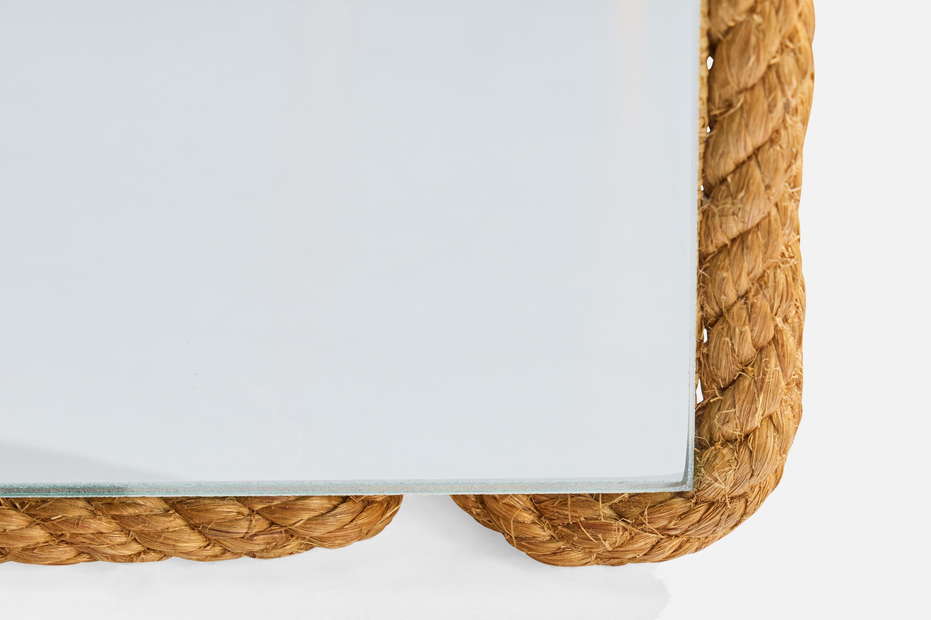 Corde Designer français, miroir de table, corde, France, années 1960 en vente