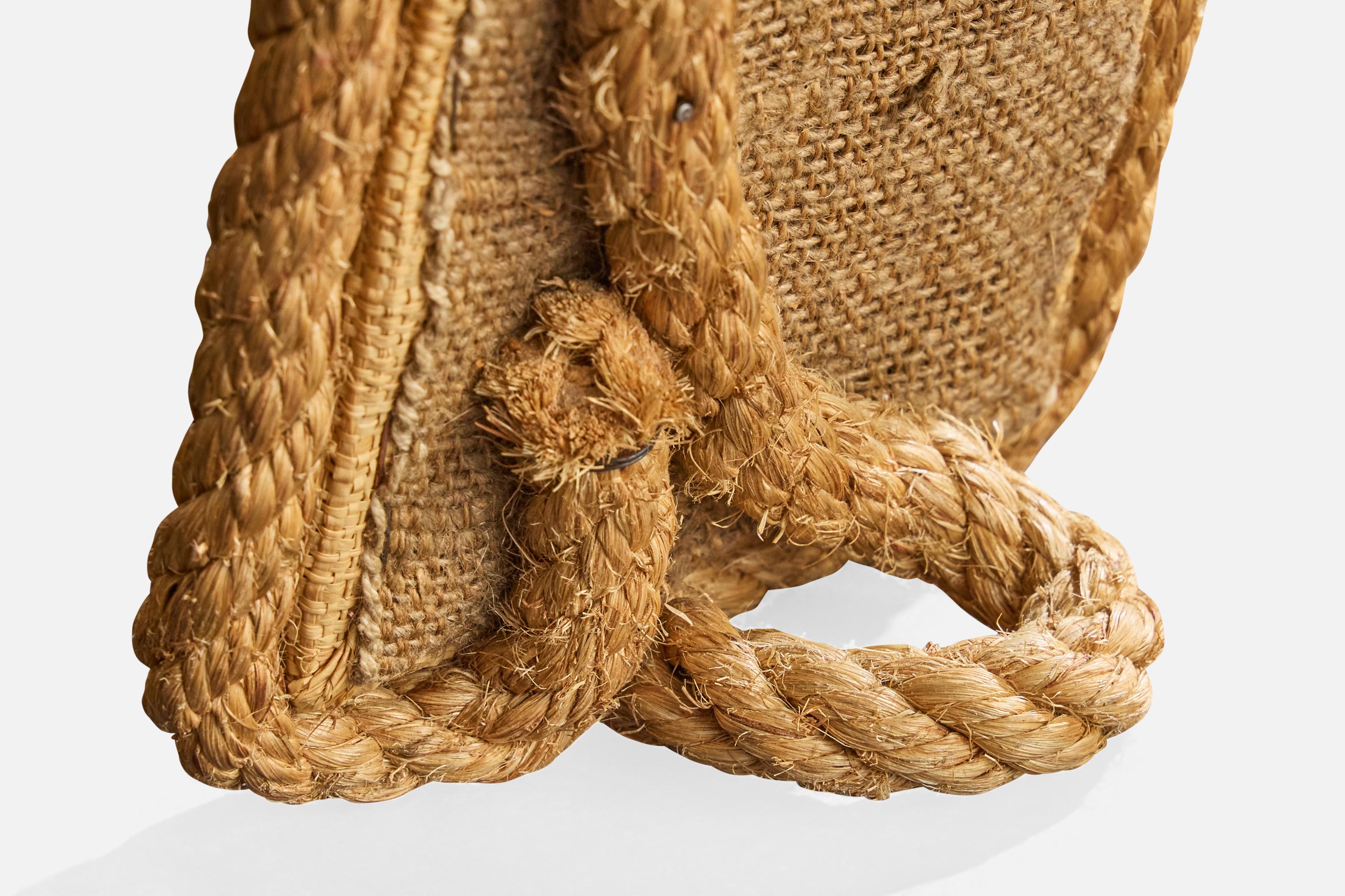 Designer français, miroir de table, corde, France, années 1960 en vente 2