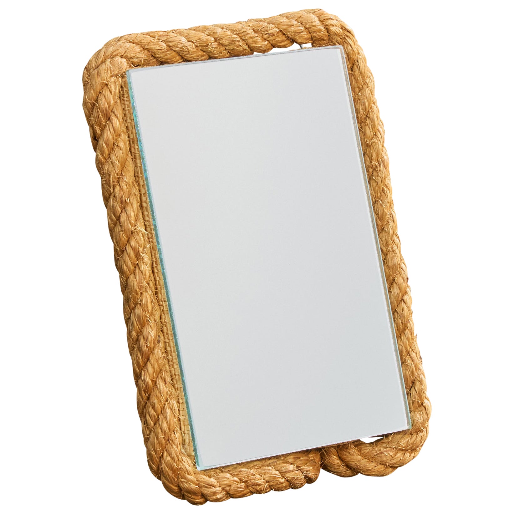 Designer français, miroir de table, corde, France, années 1960 en vente