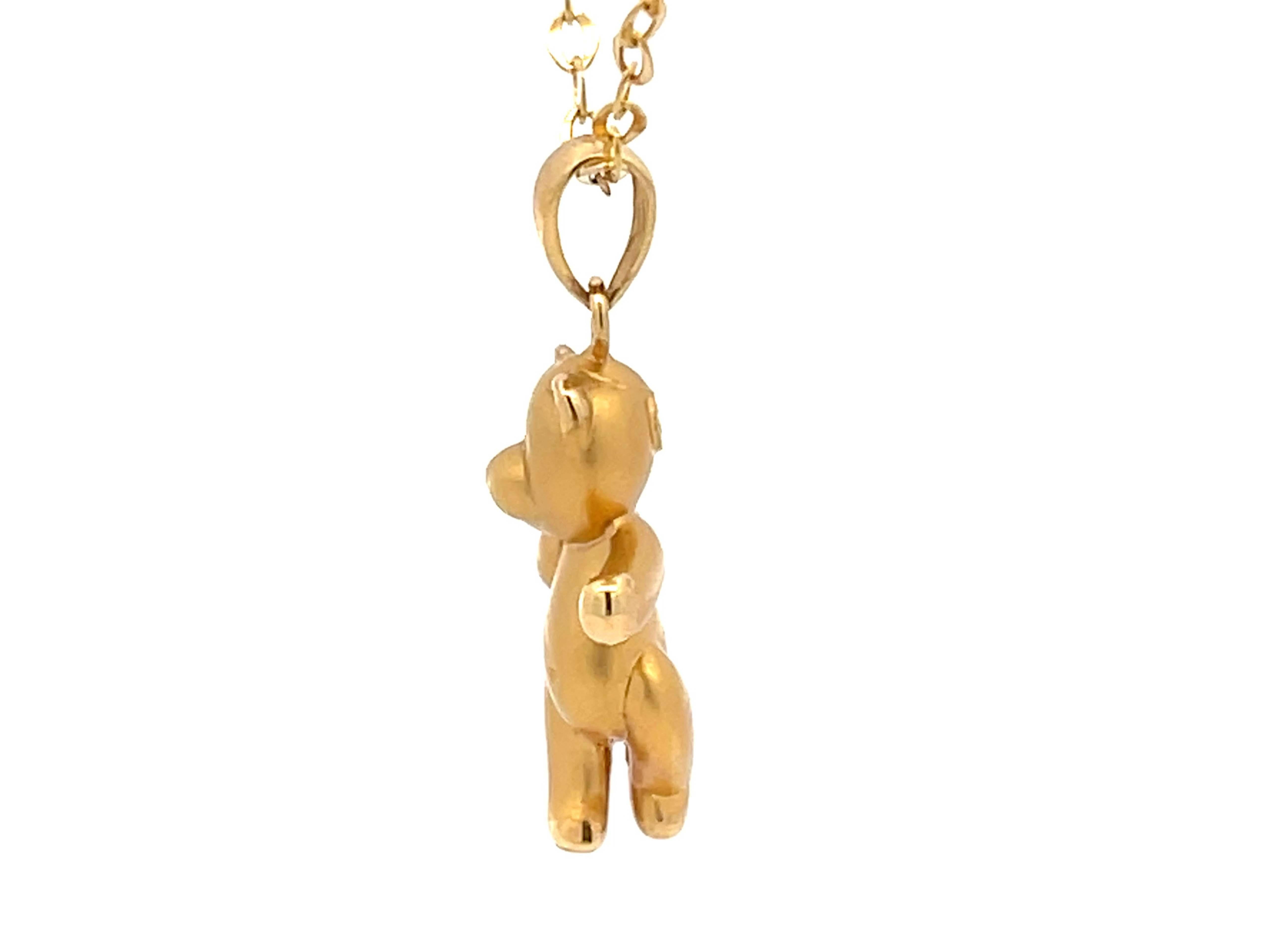 18k gold teddy bear pendant