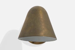French Designer, Wall Light, Brass, France, 1950s