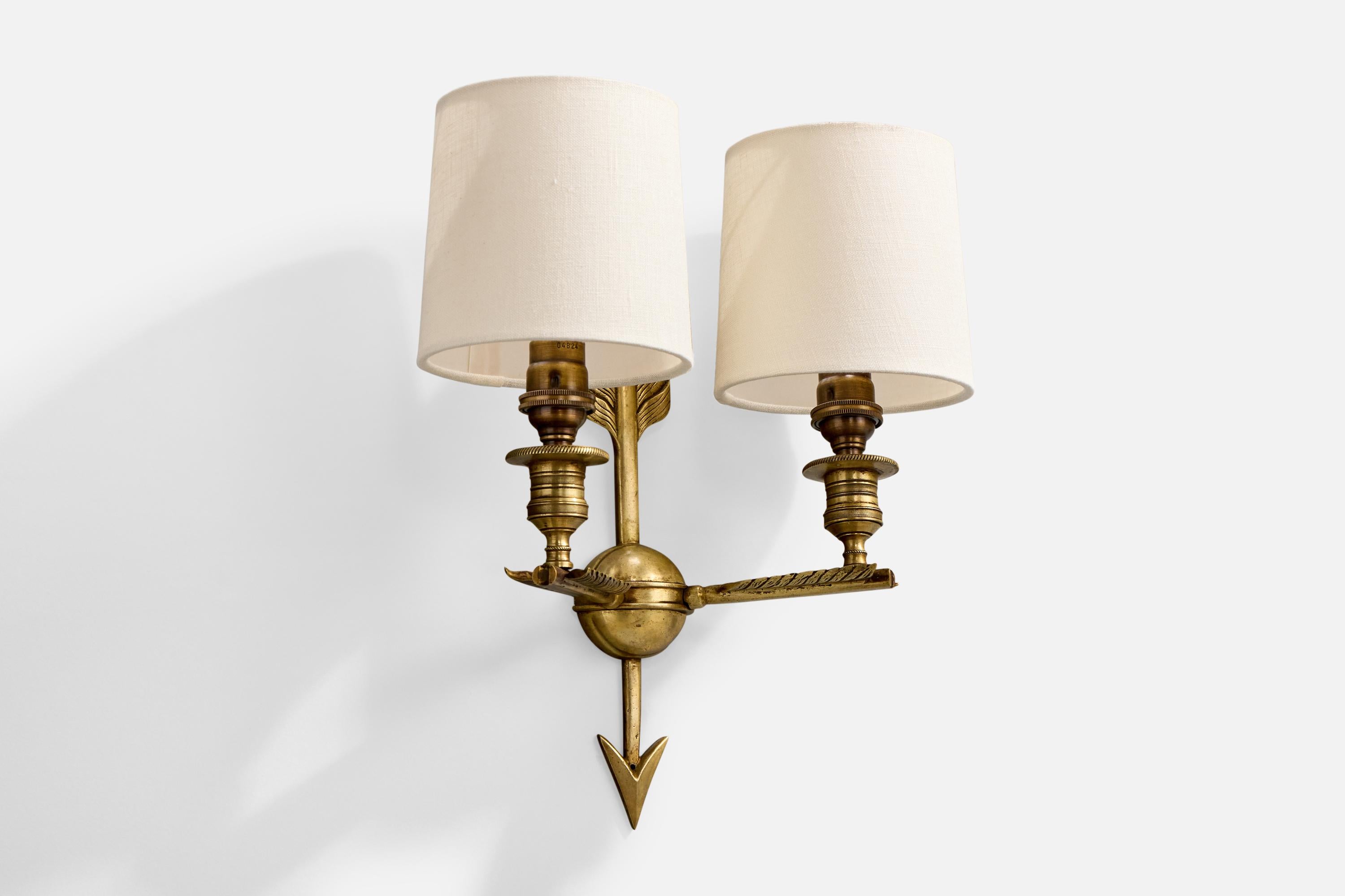 Mid-Century Modern Designer français, applique murale, laiton, France, années 1950 en vente