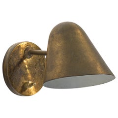French Designer, Wall Light, Brass, France, 1950s