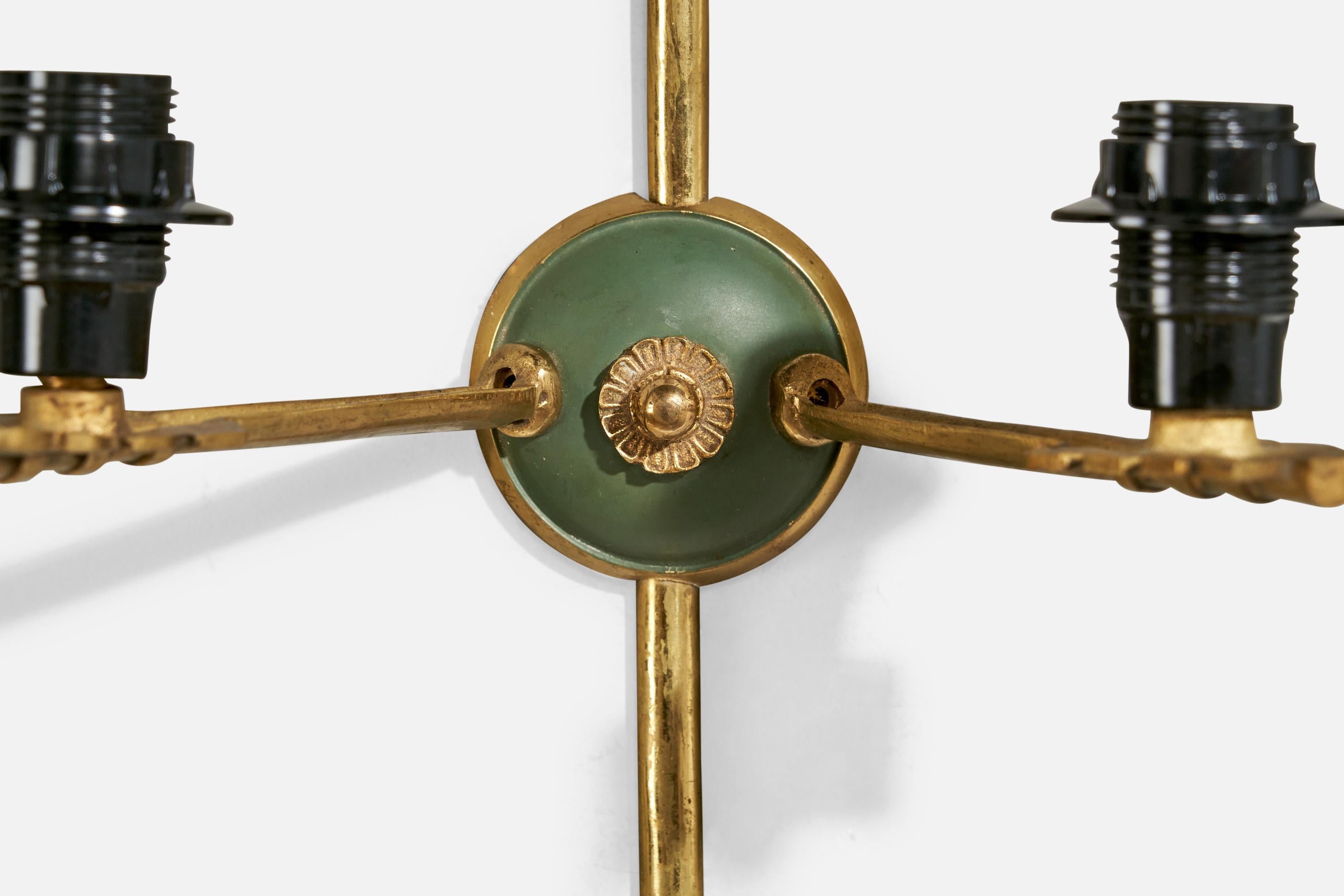 Design/One, Design-Light, laiton, métal, tissu, France, années 1950 en vente 1