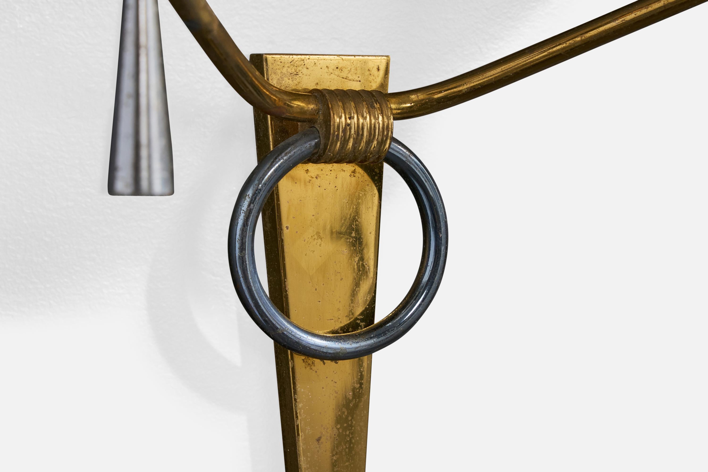 Tissu Design/One, Design-Light, laiton, métal, tissu, France, années 1950 en vente