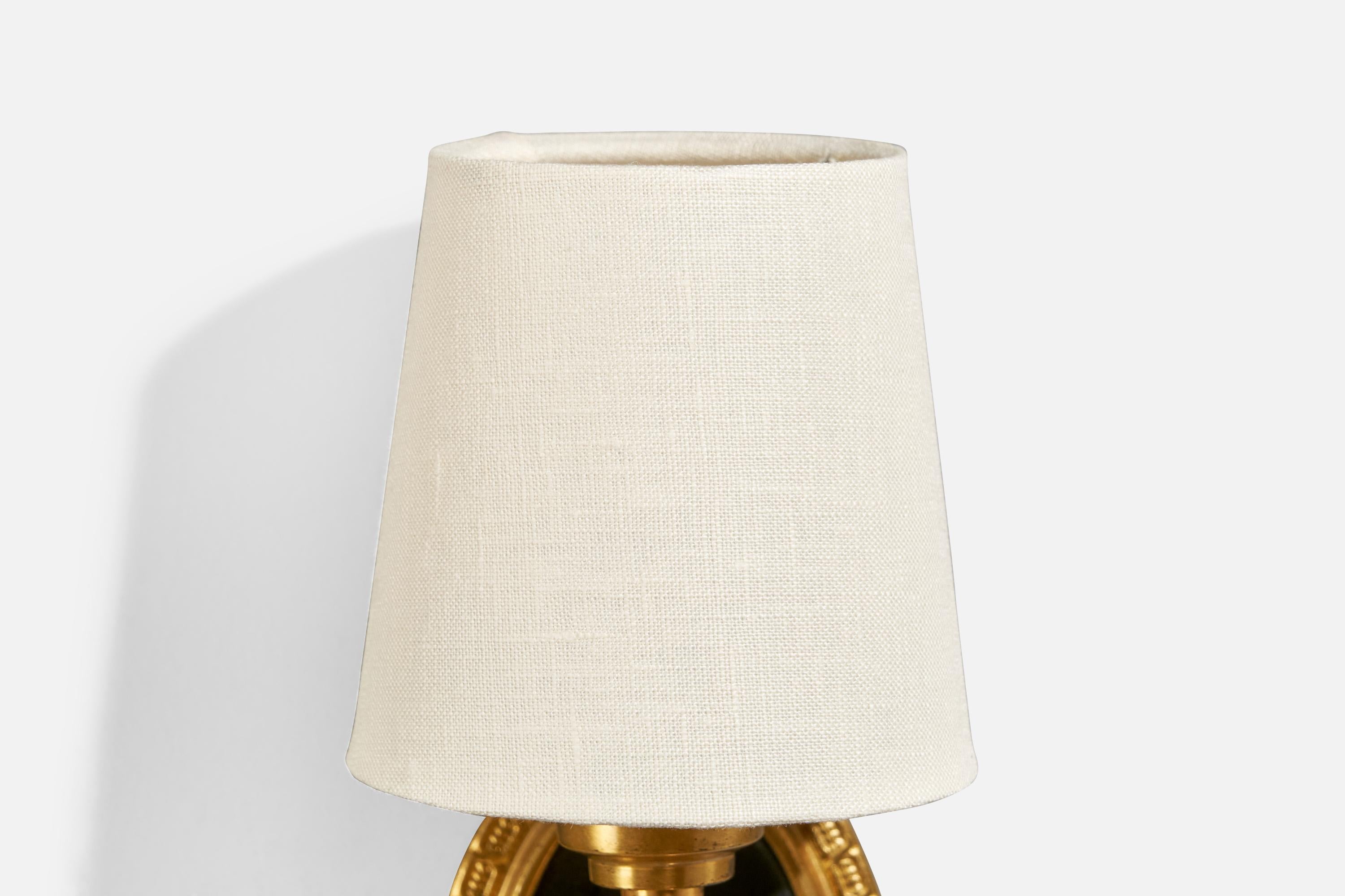 Lampada da parete di design francese, ottone, metallo, tessuto, Francia, anni '50 in vendita 2