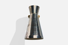 French Designer, Wall Light, Brass, Metal, France, 1950s
