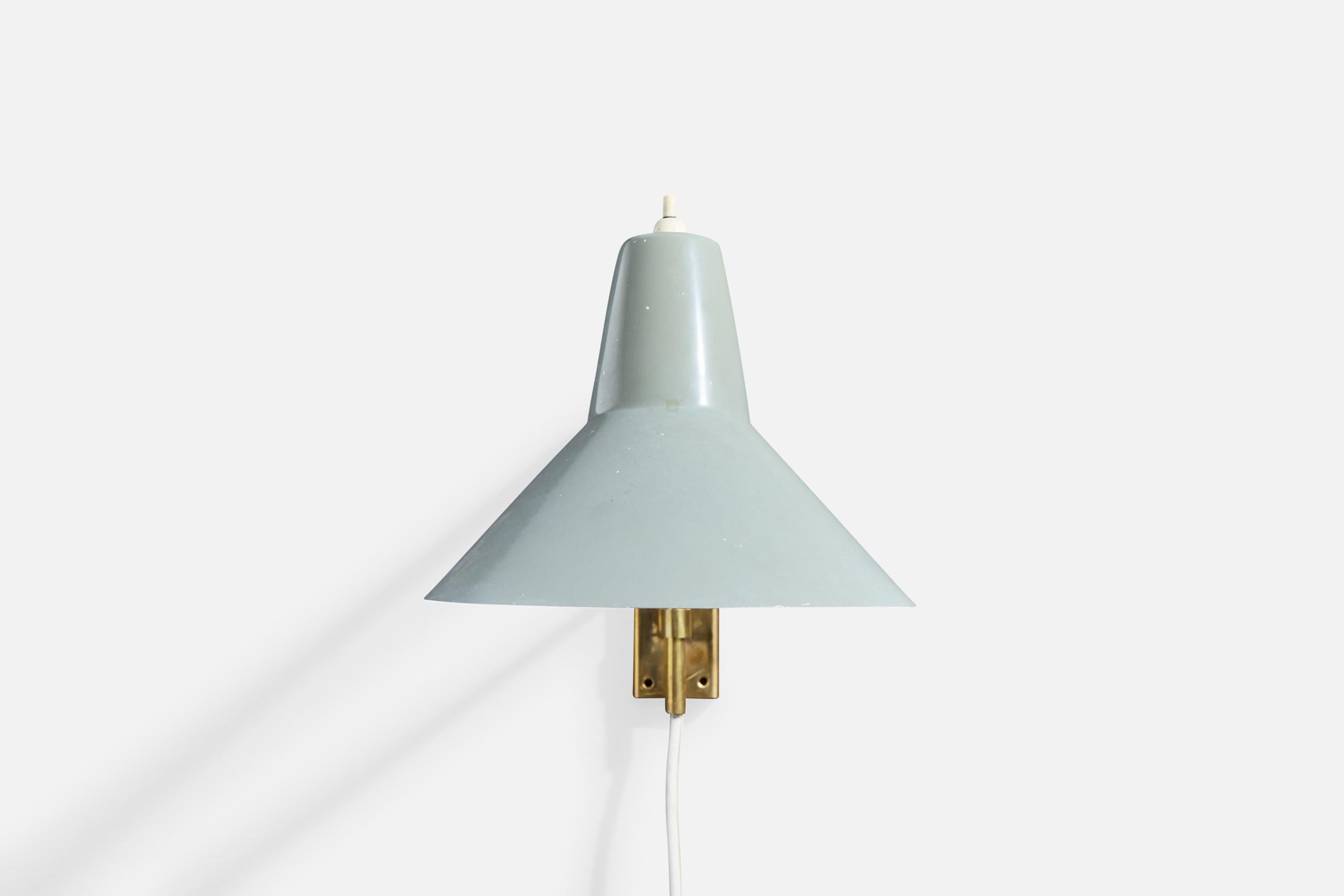 Mid-Century moderno Lampada da parete di design francese, ottone, metallo, Francia, anni '50 in vendita