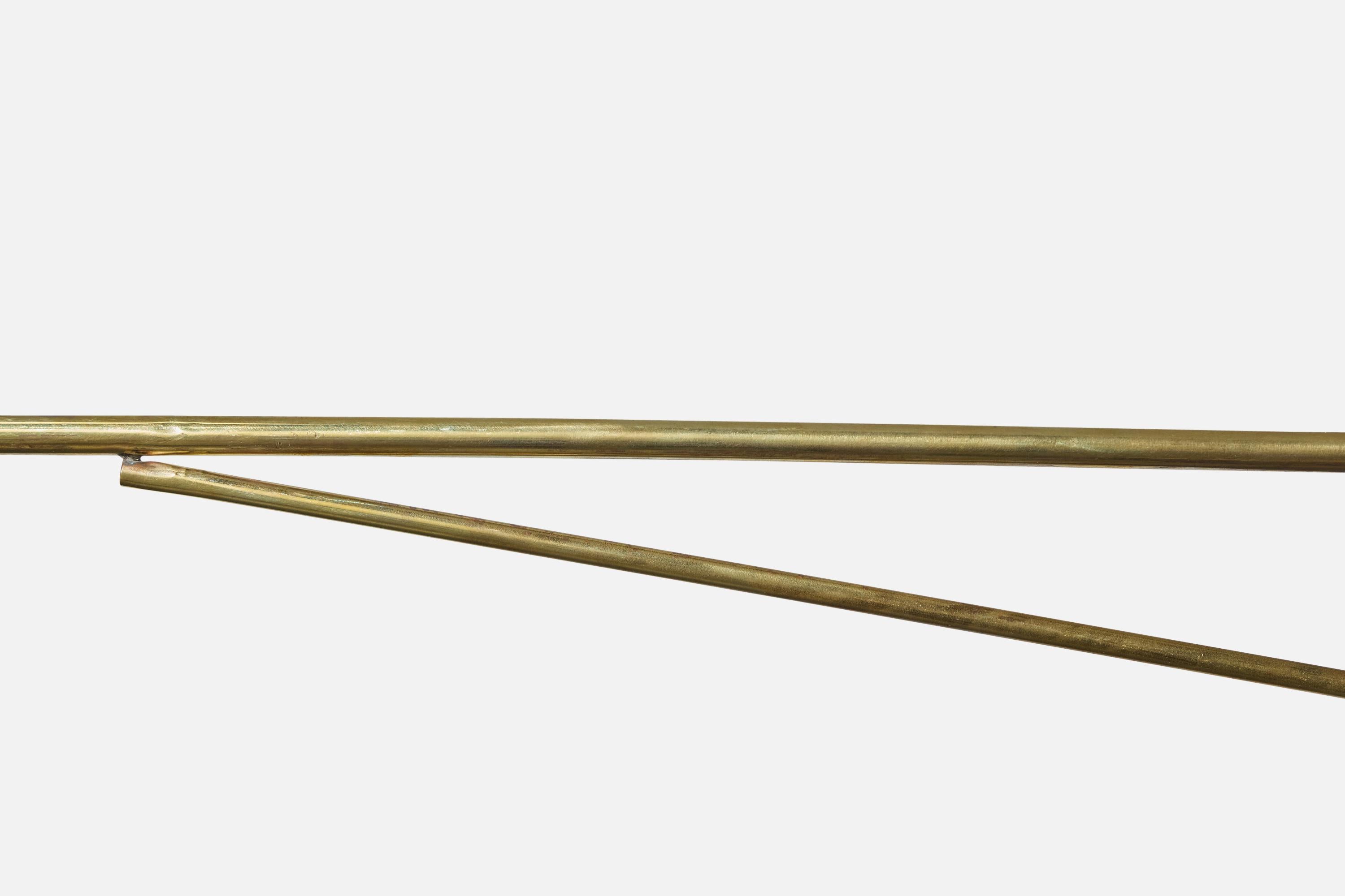 Metà XX secolo Lampada da parete di design francese, ottone, metallo, Francia, anni '50 in vendita