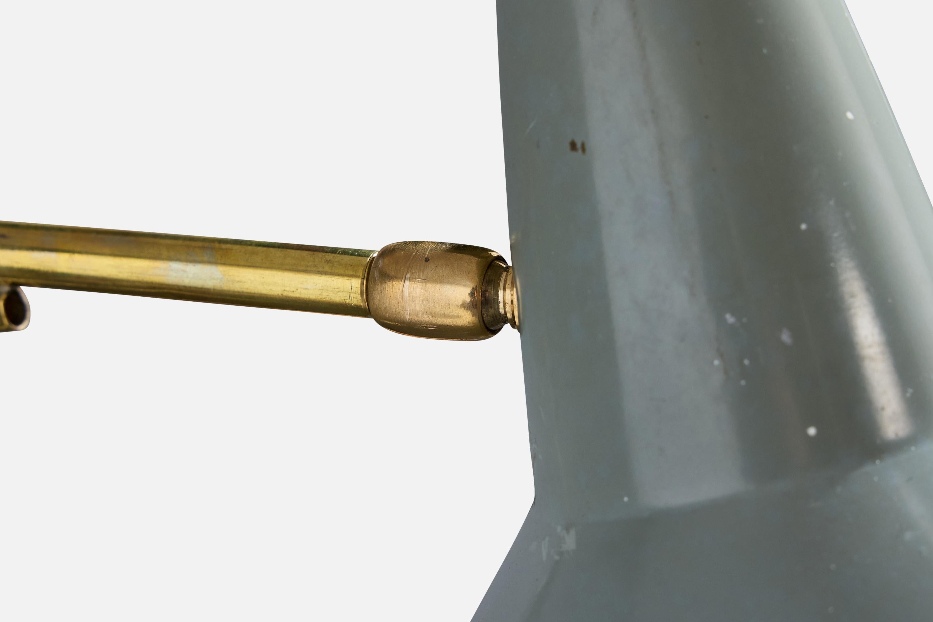 Lampada da parete di design francese, ottone, metallo, Francia, anni '50 in vendita 2