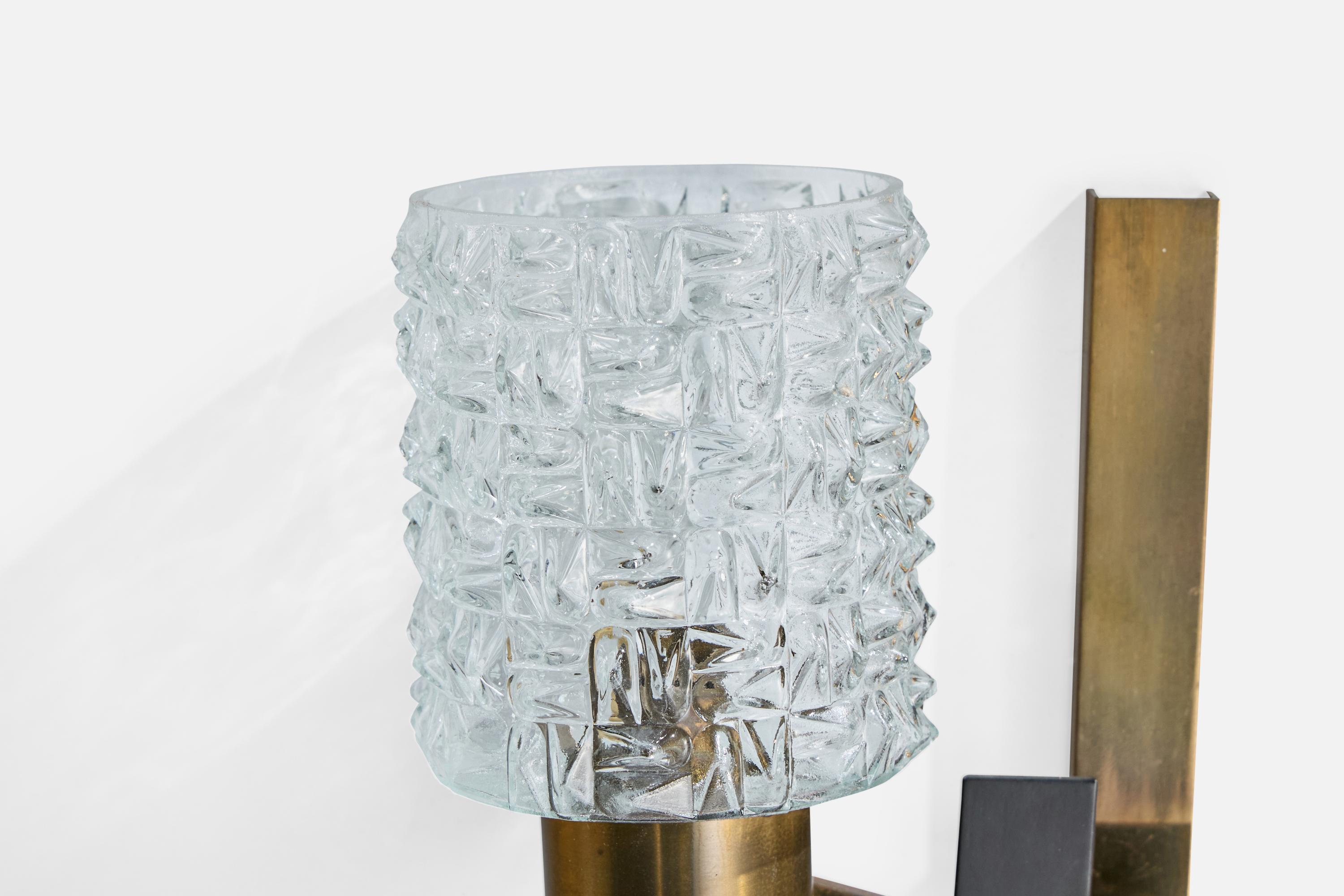 Design/One, Design-Light, laiton, métal, verre, France, années 1950 Bon état - En vente à High Point, NC