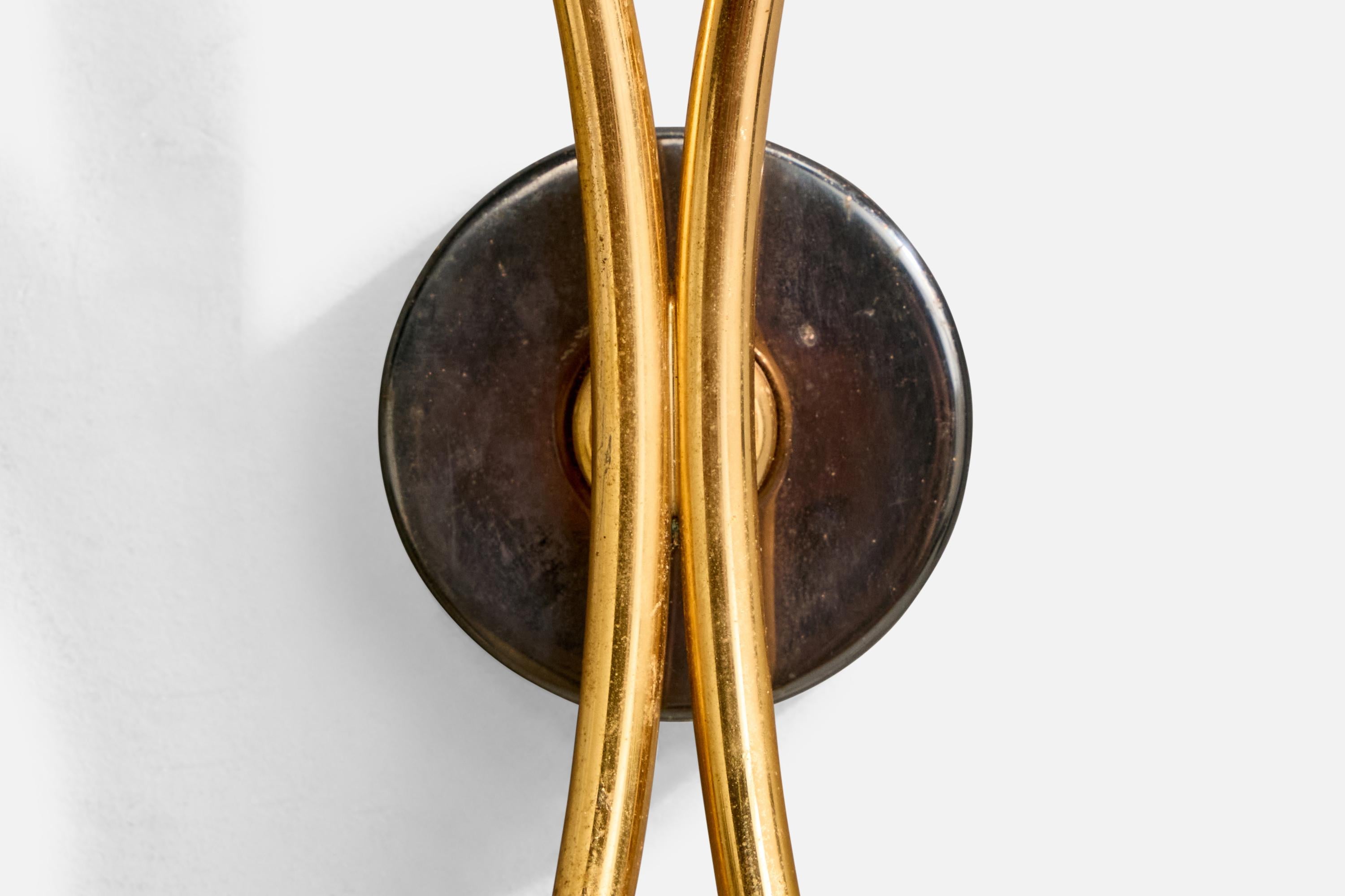 Métal Design/One, Design-Light, laiton, métal, verre, France, années 1950 en vente