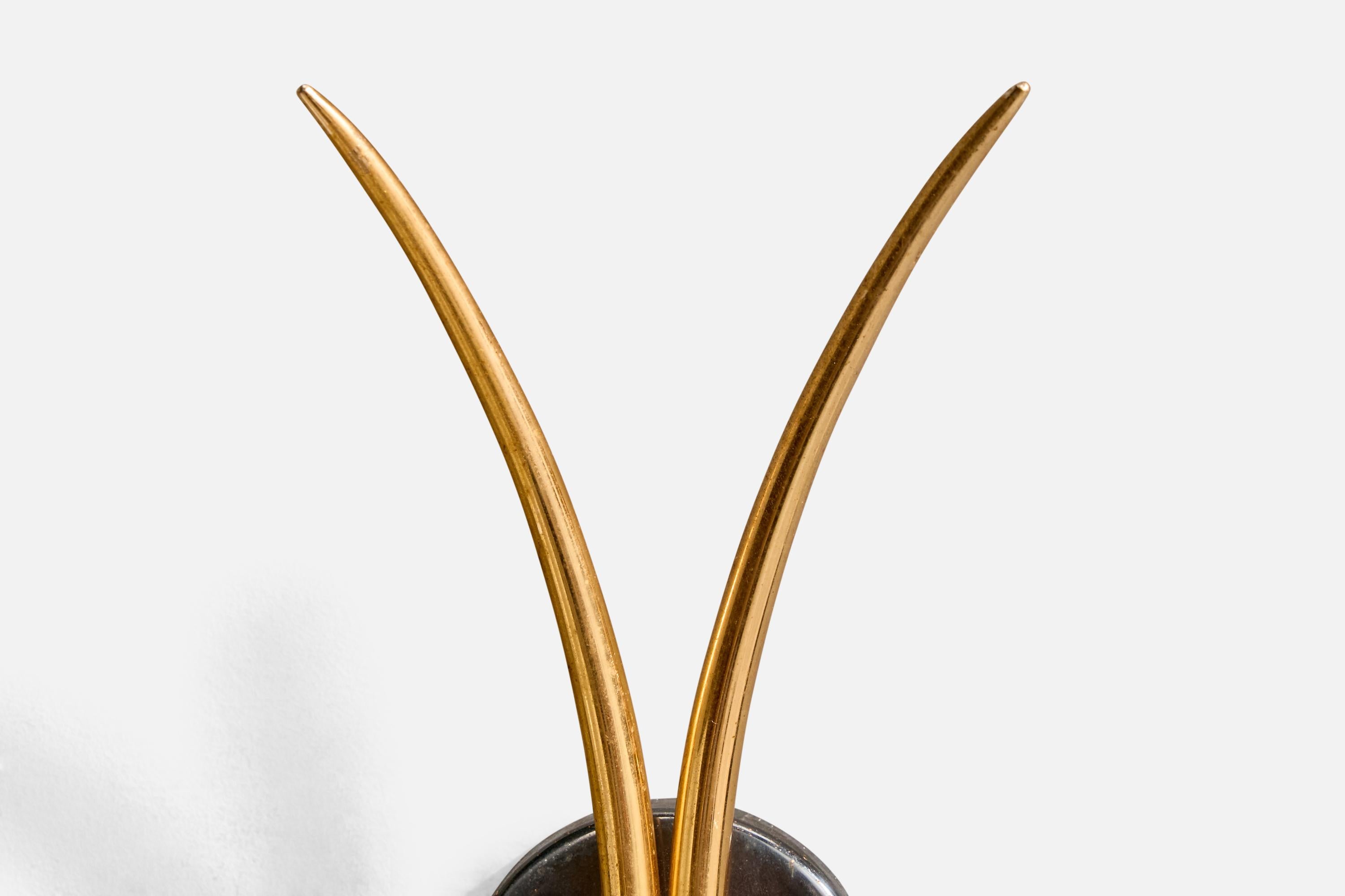 Design/One, Design-Light, laiton, métal, verre, France, années 1950 en vente 1