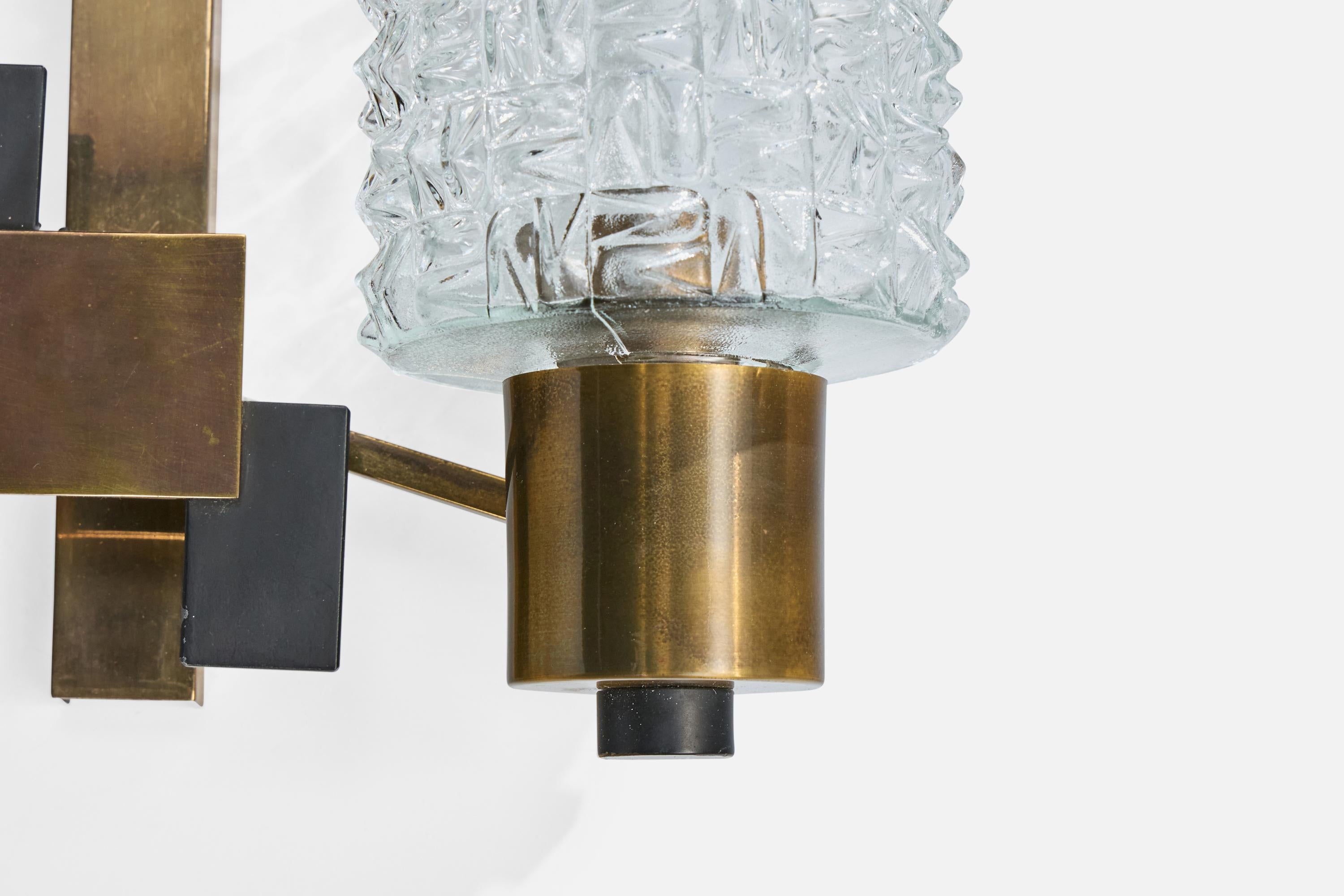 Design/One, Design-Light, laiton, métal, verre, France, années 1950 en vente 1