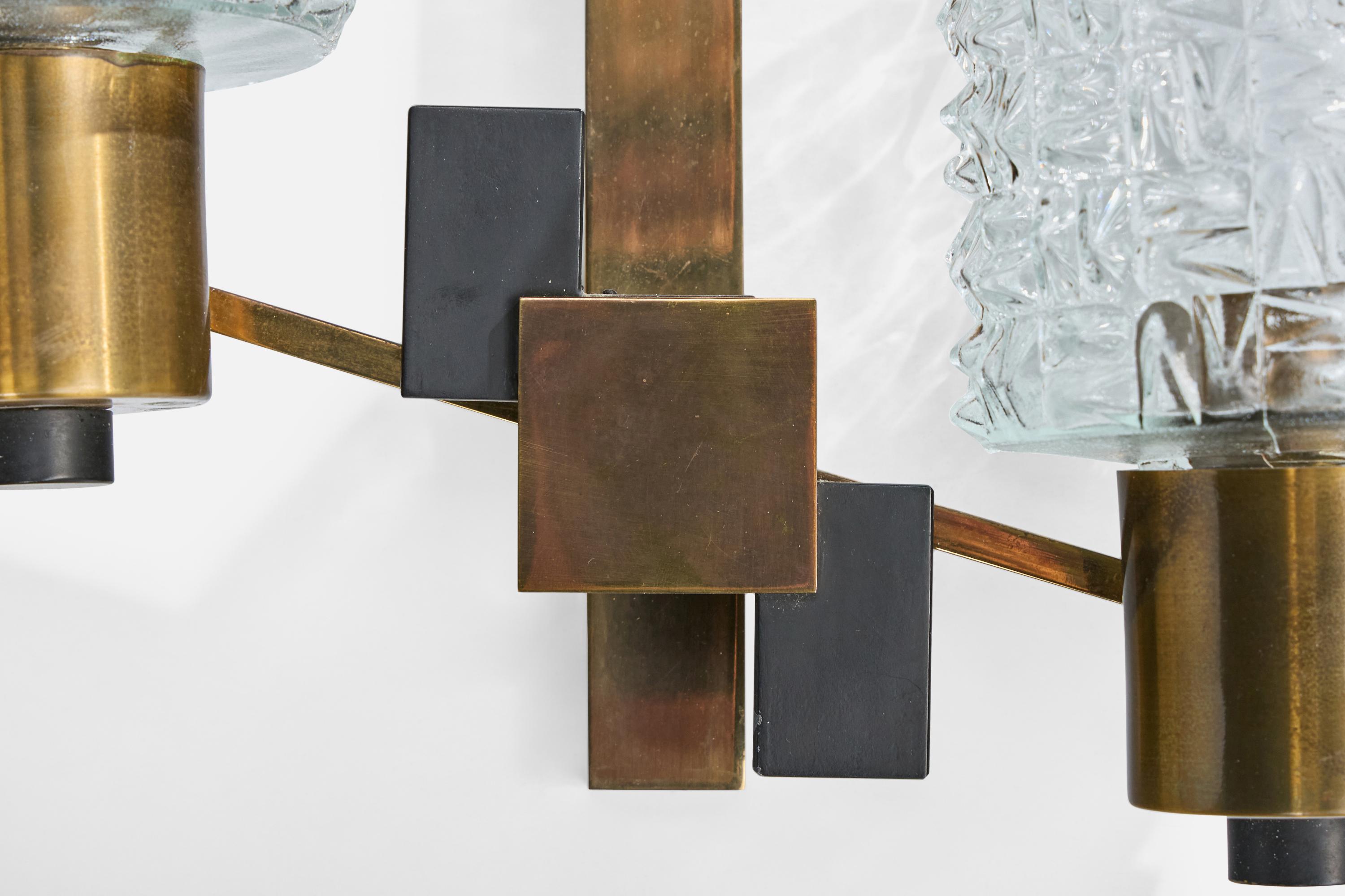 Design/One, Design-Light, laiton, métal, verre, France, années 1950 en vente 2