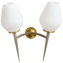 Design/One, Design-Light, laiton, métal, verre, France, années 1950