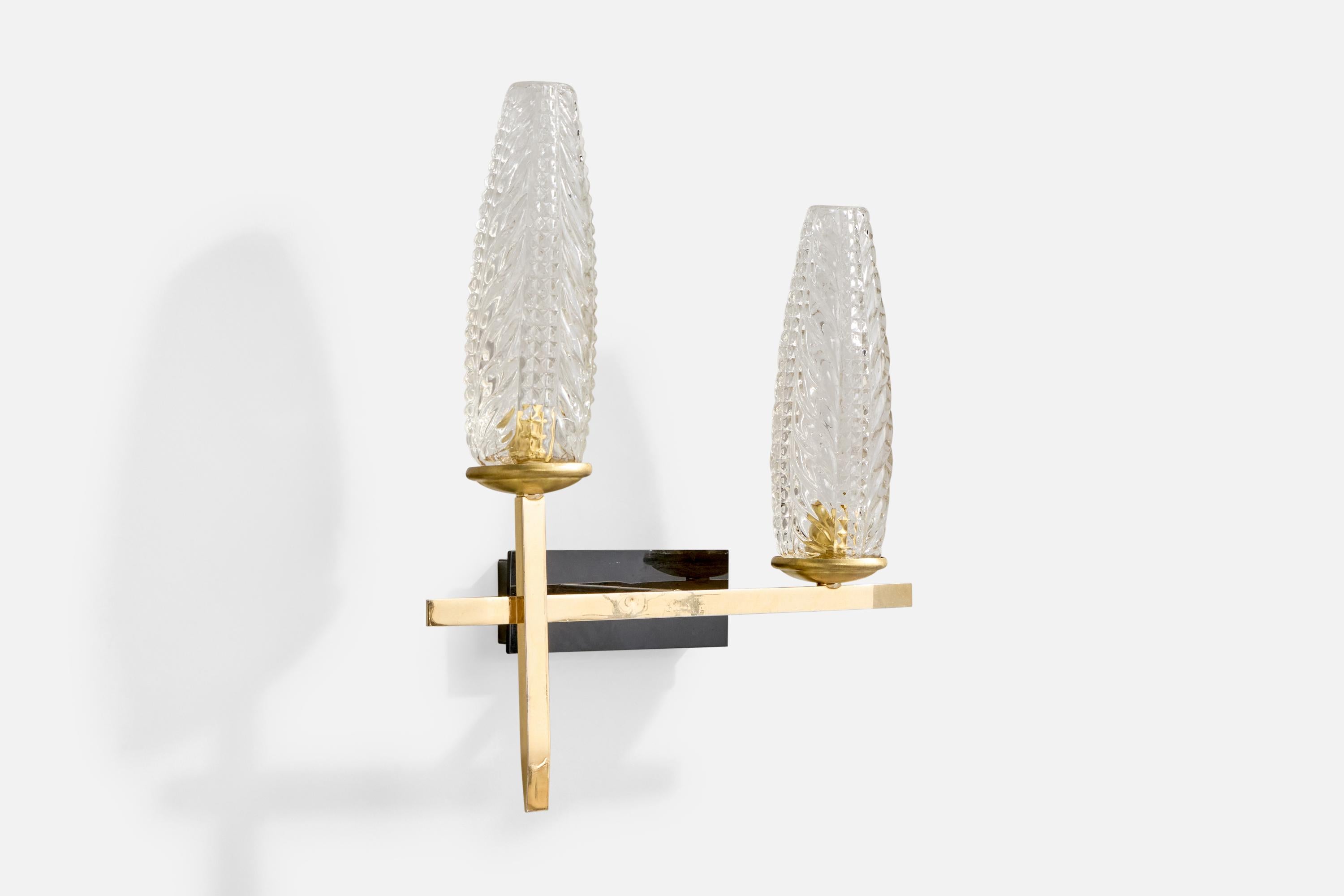 Mid-Century Modern Design/One, Design-Light, laiton, métal, verre, France, années 1960 en vente