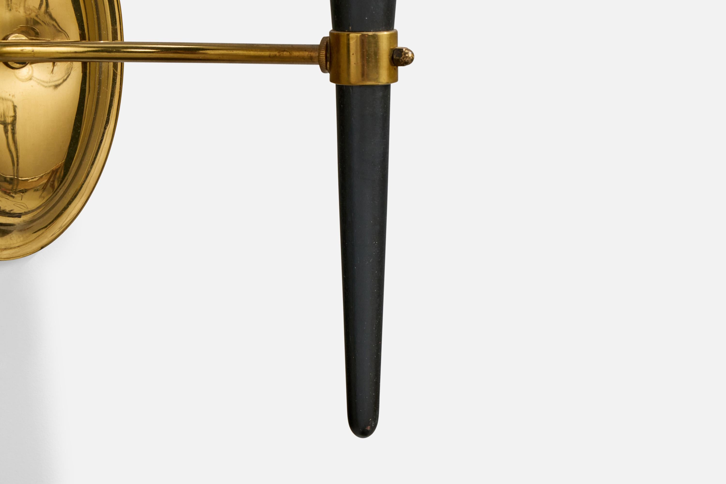 Milieu du XXe siècle Design-Light français, laiton, Wood, verre, France, années 1950 en vente
